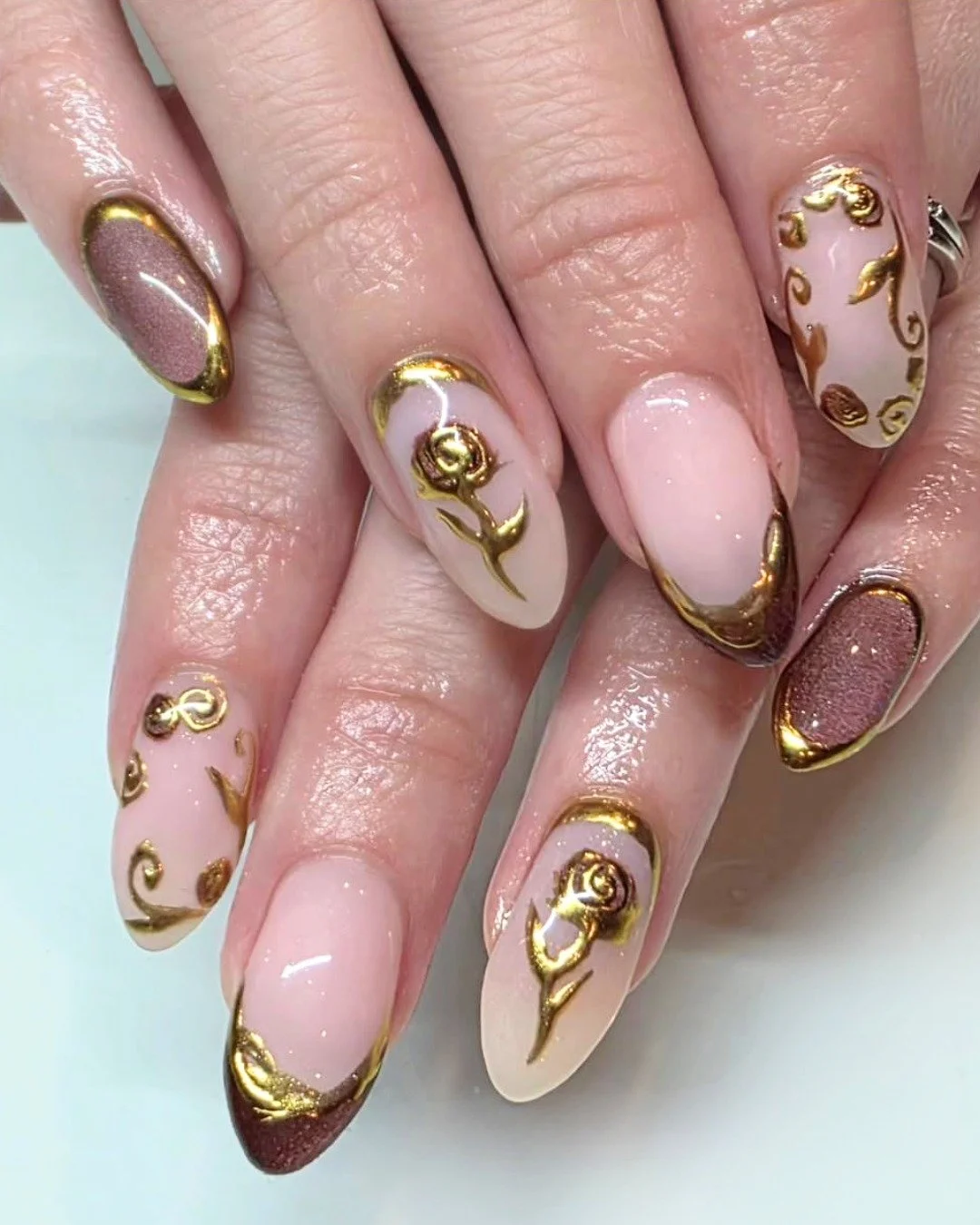 A little shimmer, a little romance, and just the right touch of drama✨🌹

Nails by @megnoels.nails 

☎ Call or visit our website to book your next appointment!

📞 (850) 353-2804
💻 bsbdestin.com

 #destinsalon #destingel #spadestinfl #destinmani #de