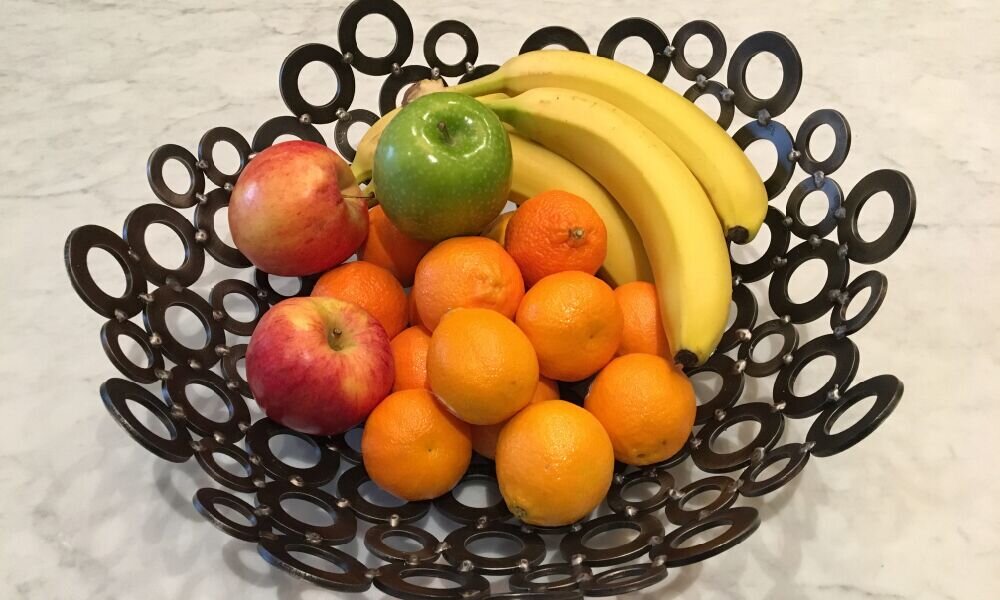 Steel fruit bowl