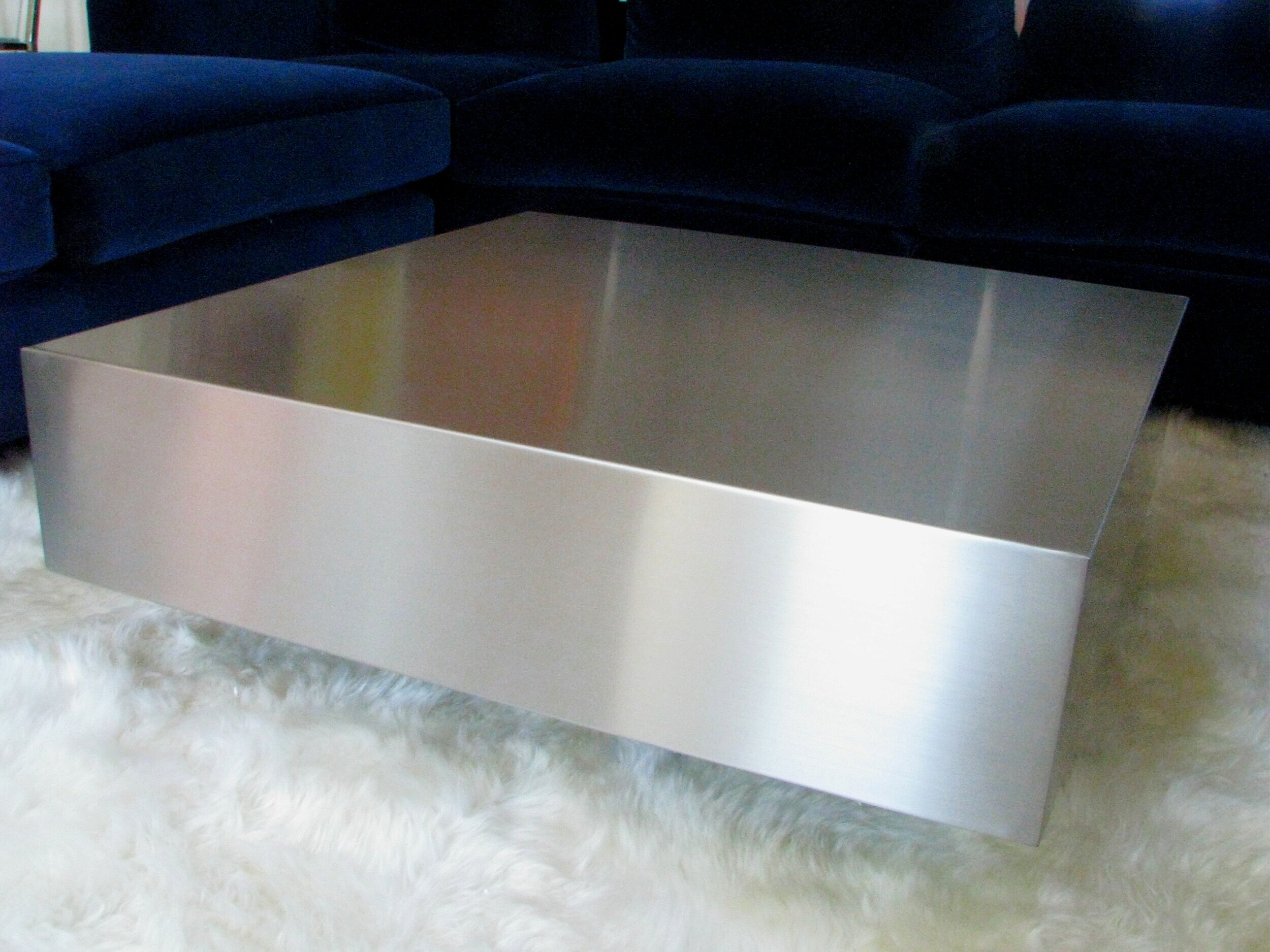 Mill Finished Stainless Steel Coffee Table