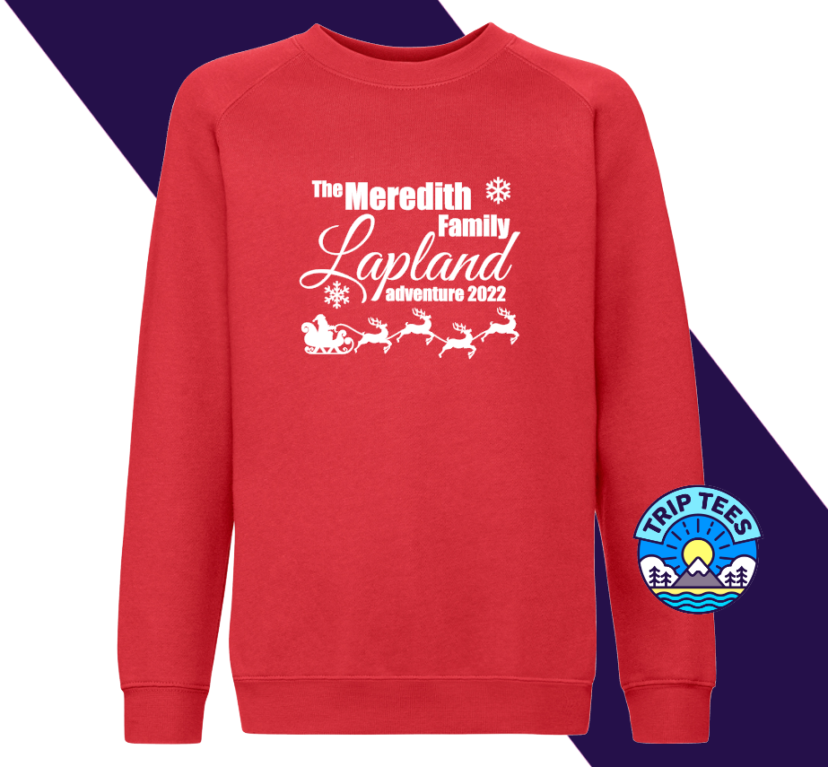 Personalise me! Childrens and Adults name Lapland adventure jumper / Santa sleigh design / sweater