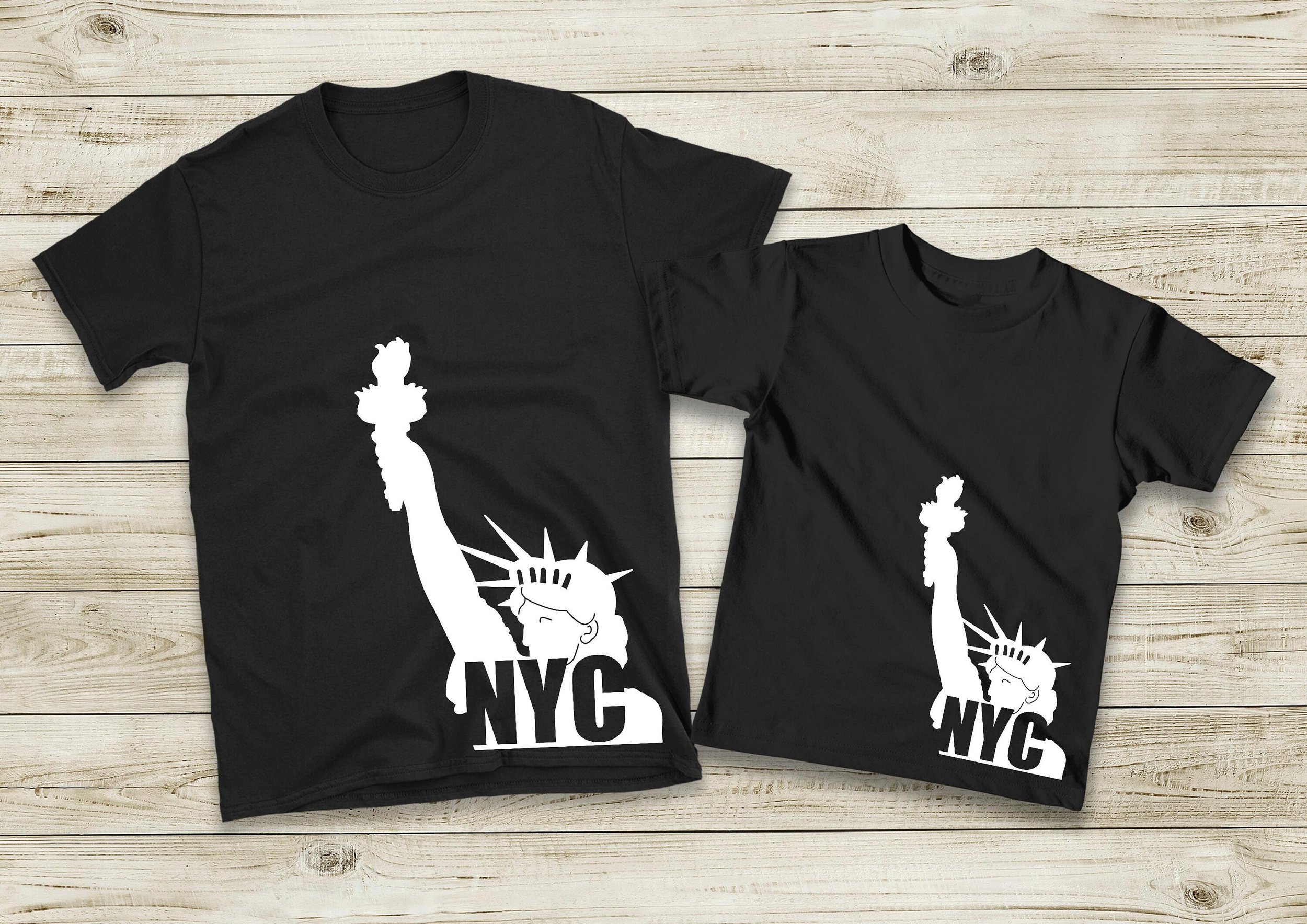 Childrens / NYC Statue of liberty Black custom print t-shirt / Unisex / New York