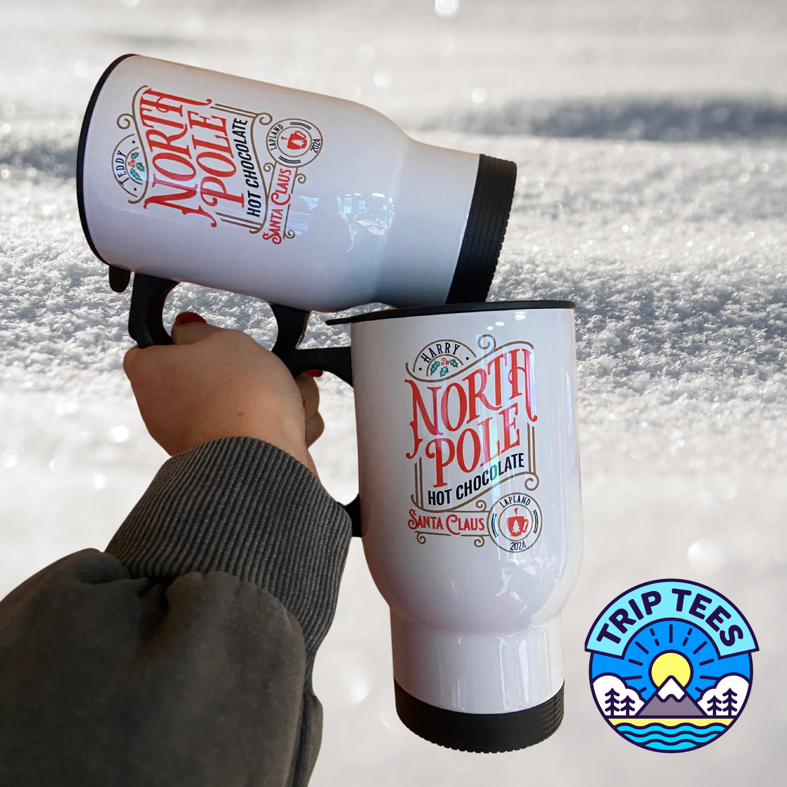 Personalise Me! North Pole Hot Chocolate Lapland personalised with name & year stainless steel 14oz travel mug