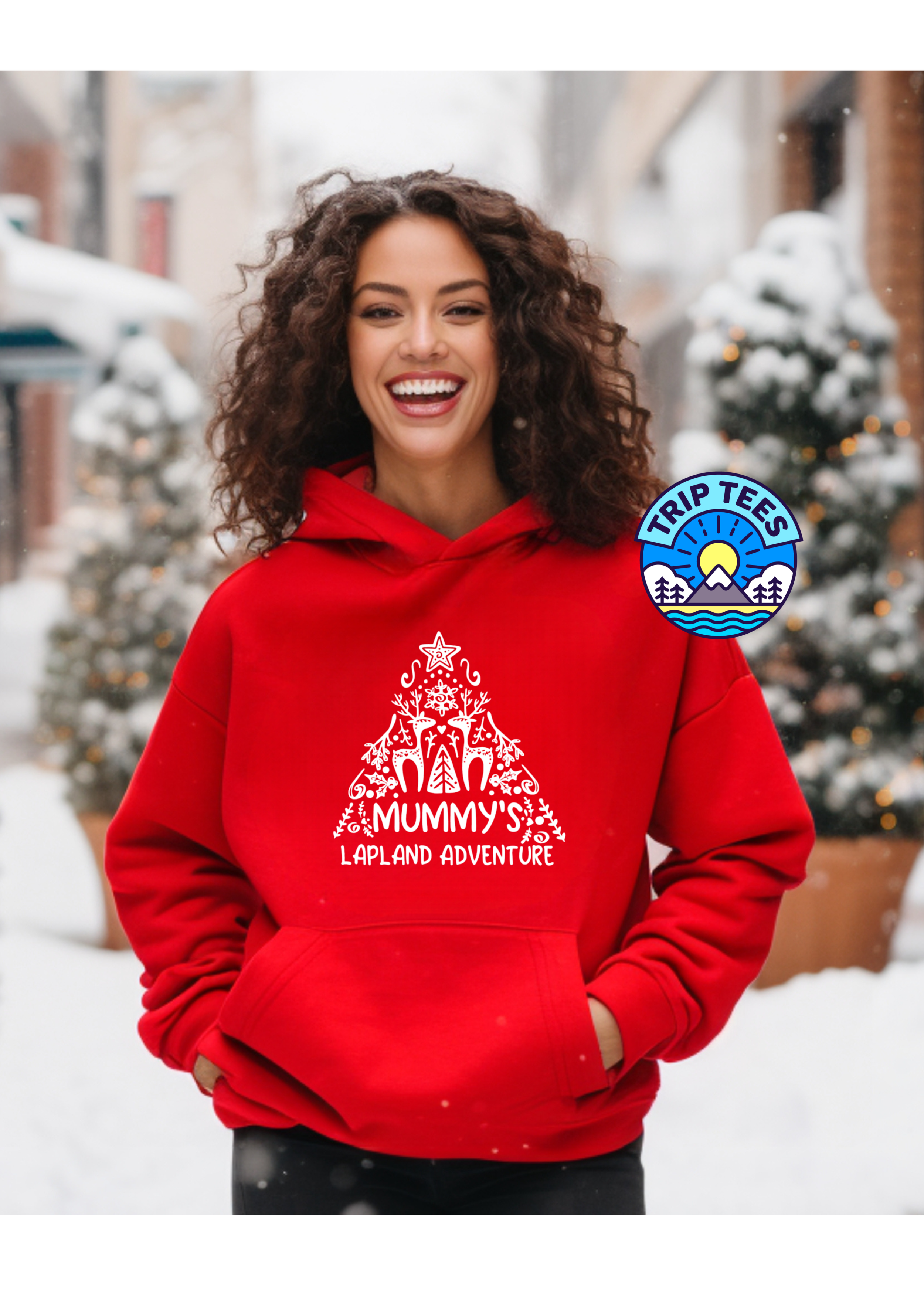 Personalise me! Childrens and Adults  Lapland adventure doodle tree design hoodie / various colour options available