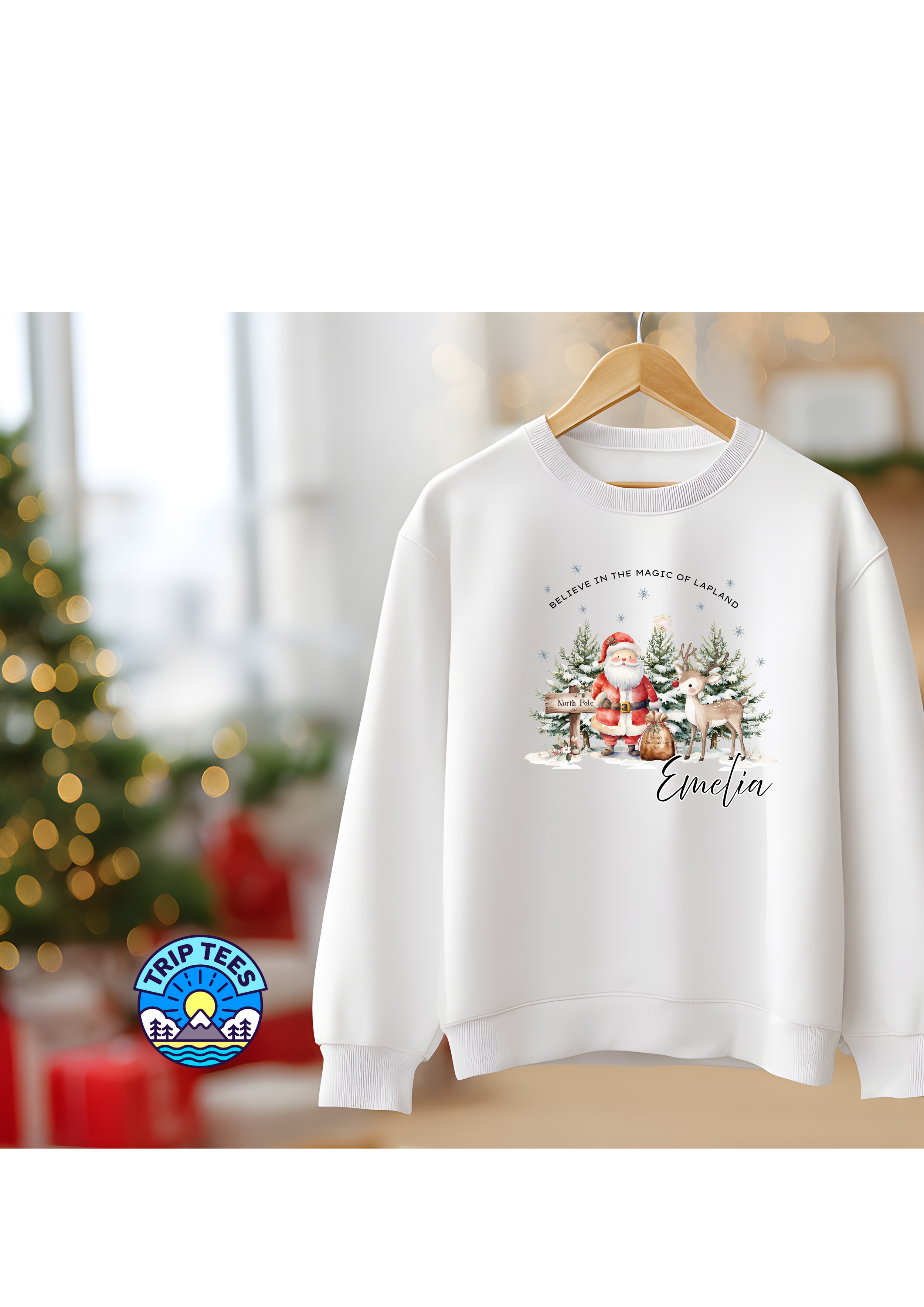 Personalised Believe in the Magic of Lapland Jumper | Matching Family Christmas Sweatshirts for Adults & Children / Sweater