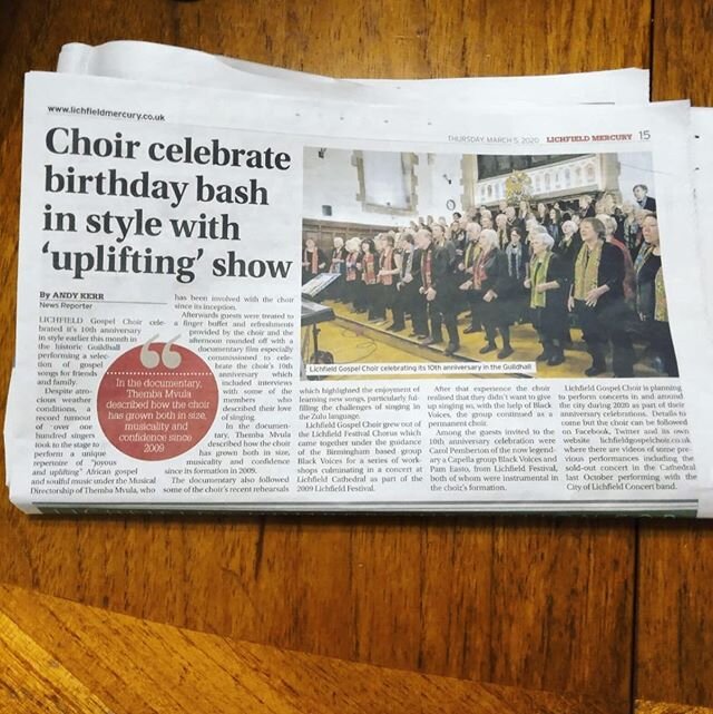 Great article about our 10th anniversary party in the #LichfieldMercury! Well done to our press officer Pete for all his hard work (and to Evelyn for the photo)!