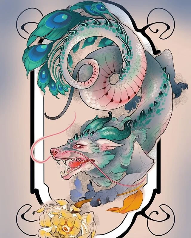 One of the commission pieces I&rsquo;ve worked on over the lockdown so far :) can&rsquo;t wait to tattoo this!! ✨ Let&rsquo;s keep our fingers crossed for July; send those antiviral brainwaves out across the land 🤞