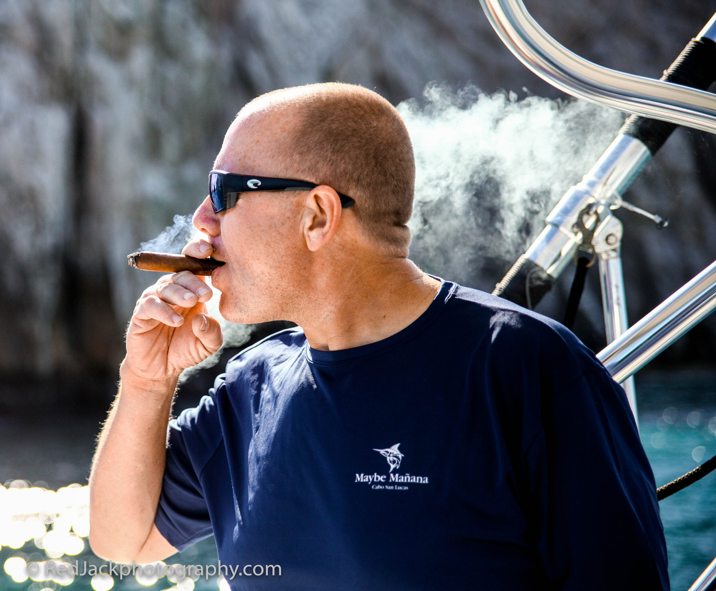 Brad Enjoying A Cigar