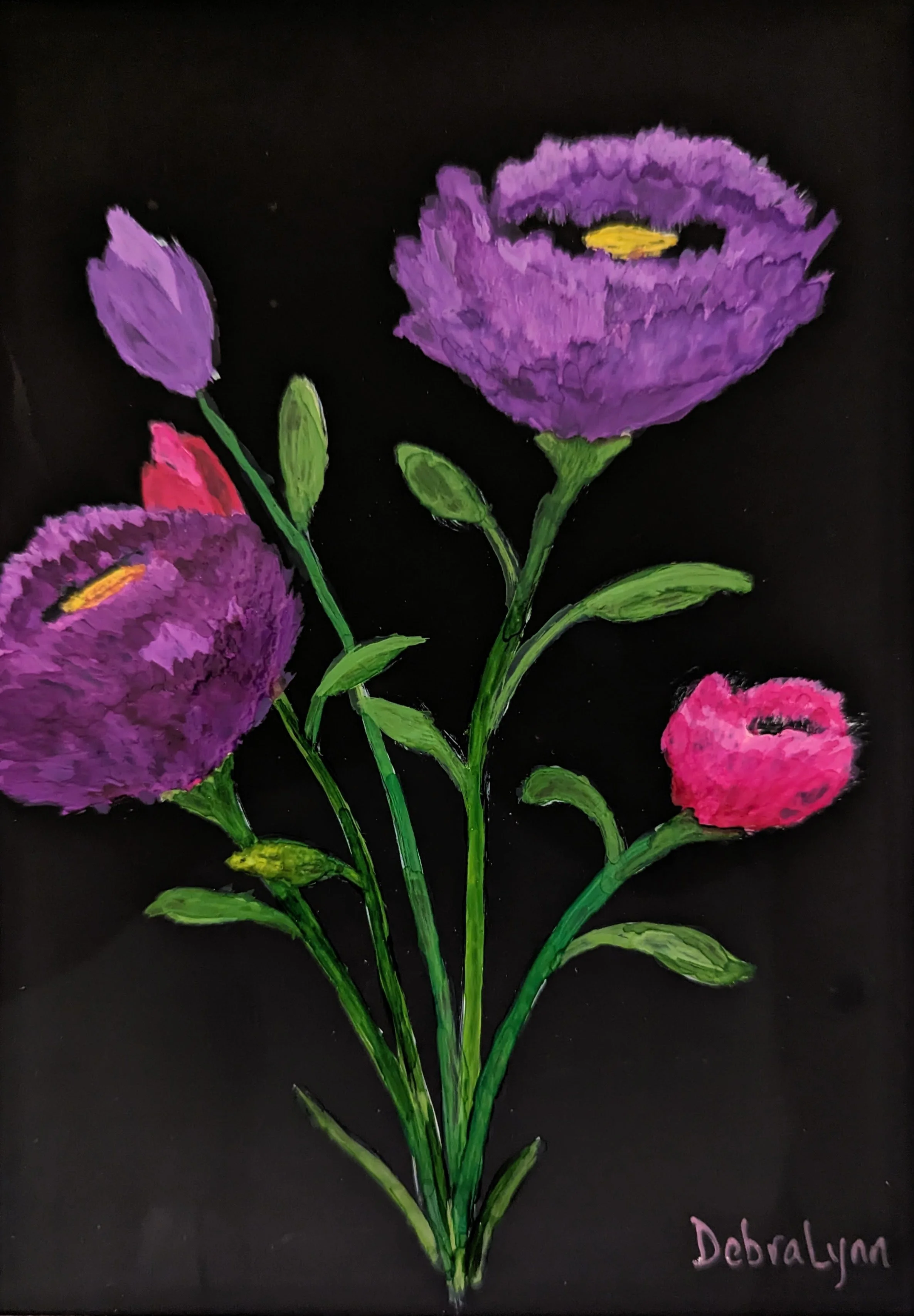 Alcohol Ink on Black Cardstock