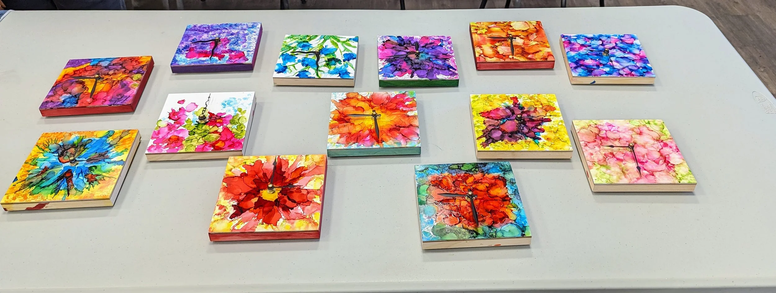 students clocks. abstract and floral.jpg