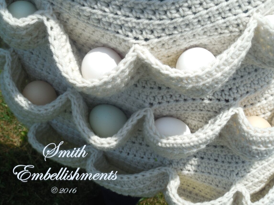 Crochet gray apron for eggs, Lace egg apron, Adult egg apron, Egg