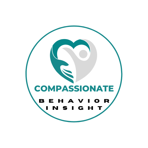 Logo featuring a stylized heart made from two hands, with the words "Compassionate Behavior Insight" underneath.