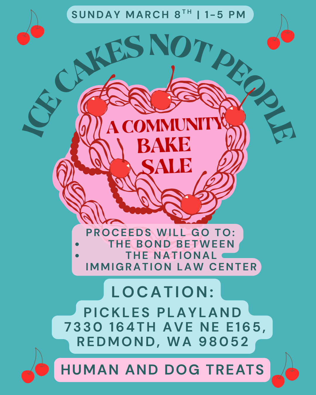 ICE Cakes, Not People - Community Bake Sale 