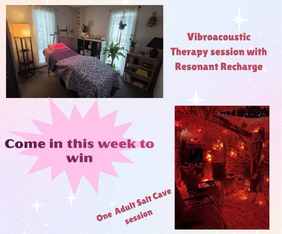 This week we are teaming up with @resonantrecharge to give one lucky person a Vibroacoustic Therapy session! The winner will also receive an adult Salt Cave session. Book an appointment this week to be entered to win these amazing treatments! Call 31