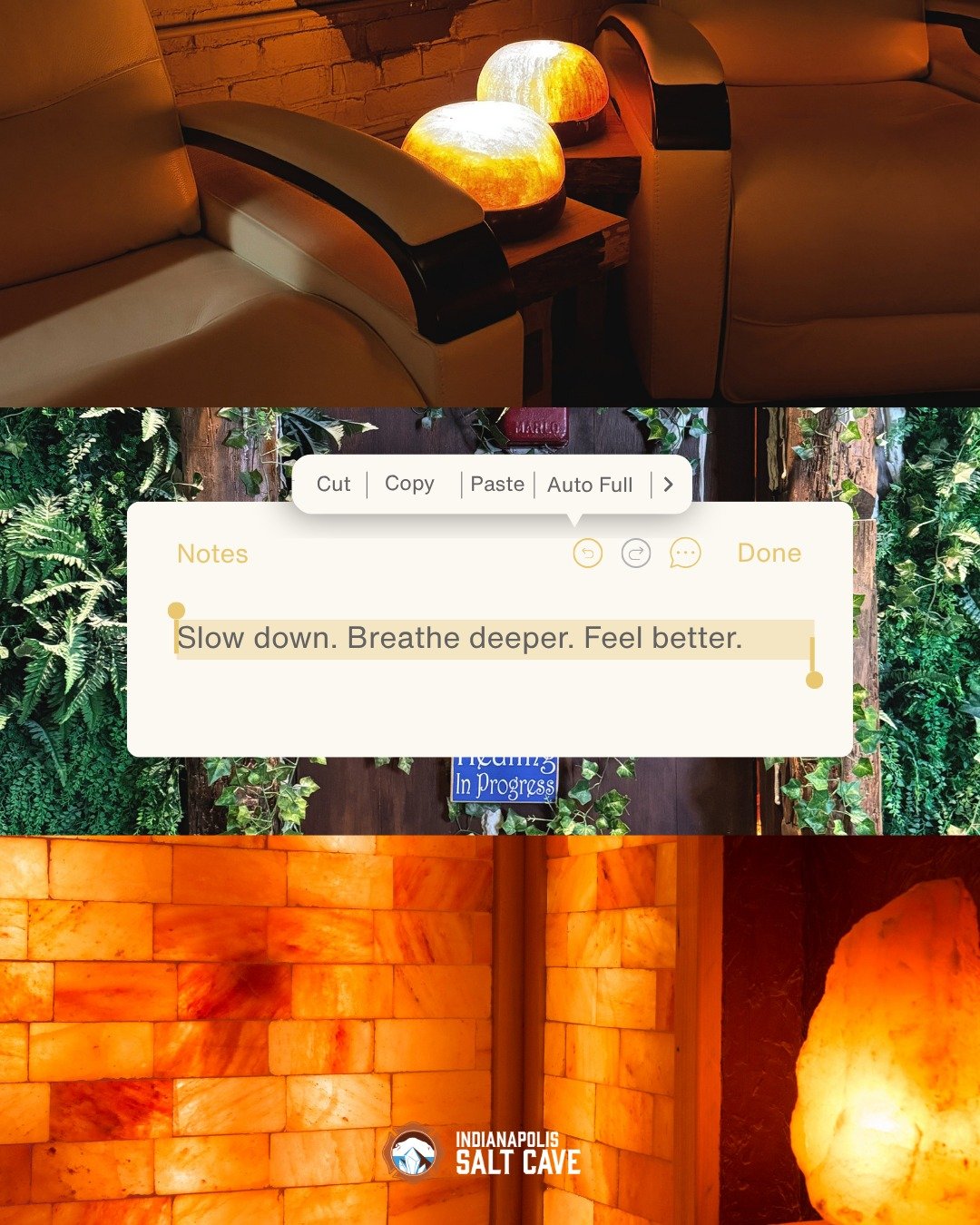 A little escape without leaving Indy. 🧂
Dim lights, zero pressure, and 45 minutes that are completely yours.
That&rsquo;s the kind of appointment we can get behind.
#IndySaltCave #IndyWellness #SaltCave #SelfCareIndy #IndianapolisWellness