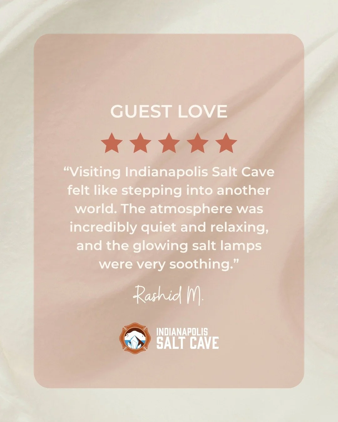 Stepping into the cave feels a little different from the rest of the day. 🧂✨
Warm salt lamps, quiet surroundings, comfortable seating, and 45 minutes to settle in and simply enjoy the space.

We love hearing that guests feel it too.
#IndySaltCave #I