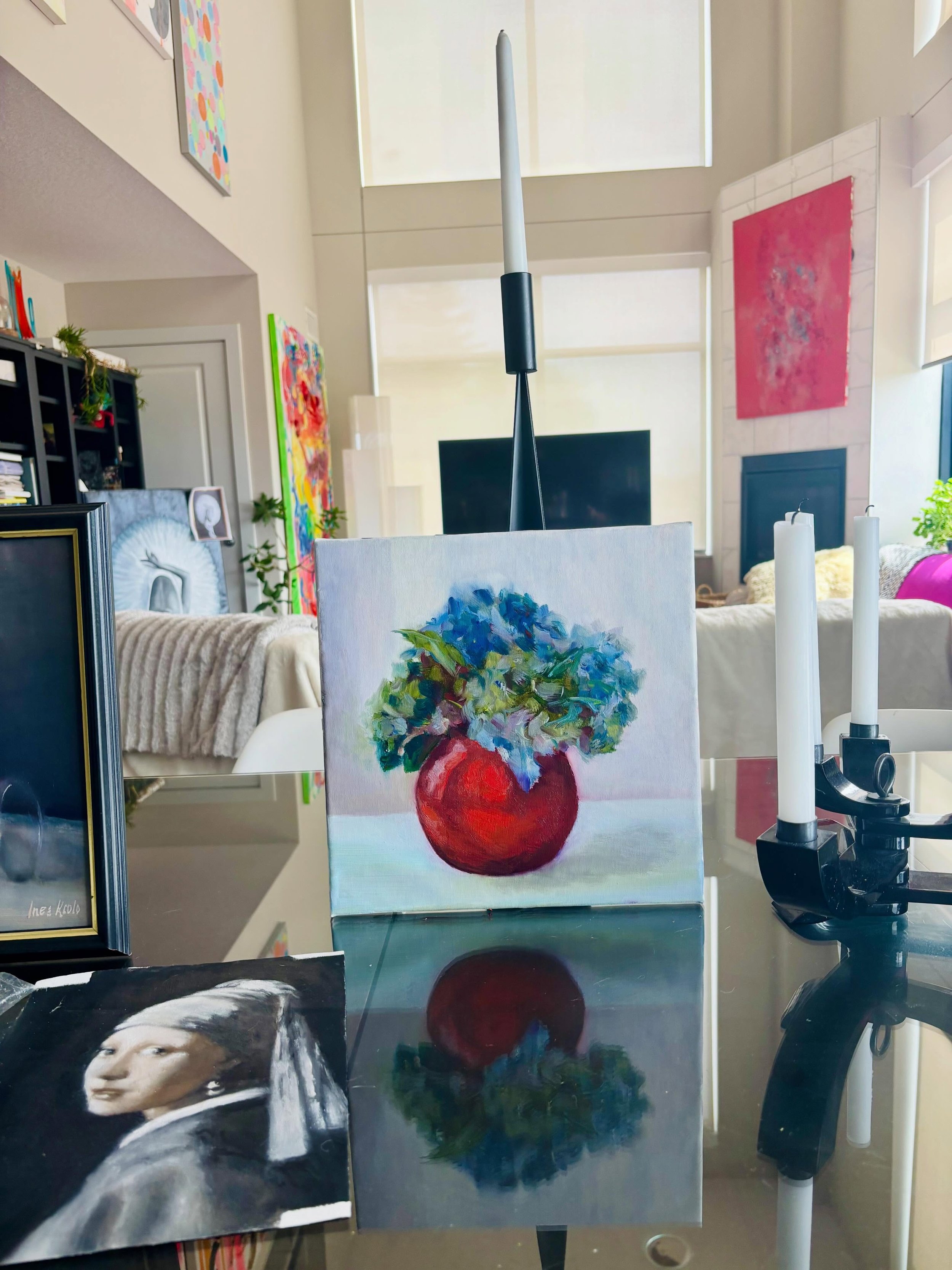 My apartment is turning into gallery again, filled with old mixed media and lot of recent academic oil pieces. This summer I&rsquo;m gonna paint a lot of flowers and plein air.  And this is not even a beggining of my intentional building a body of ne