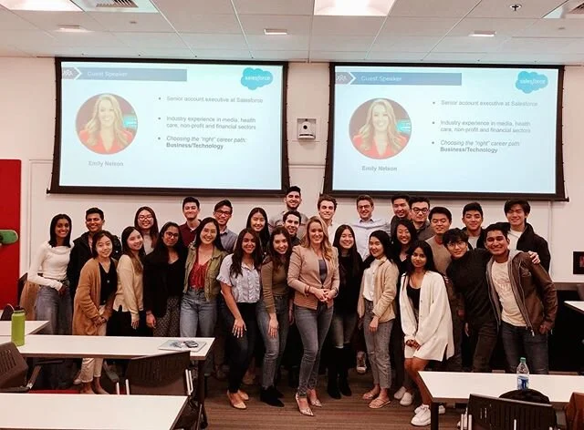we had an amazing meeting yesterday with Salesforce Senior Enterprise Account Executive: Emily Nelson. She shared insights on how her career path changed because of her experiences &amp; emphasized the importance of personal values when making career