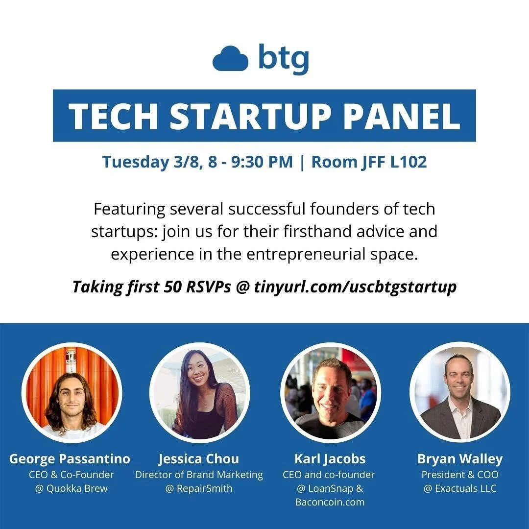 Join us next Tuesday at 8 PM to learn from successful tech startup founders.  You&rsquo;ll have a chance to ask any questions you may have regarding career, their company, as well as possible one-on-ones to gain more valuable insight. 

Only the FIRS
