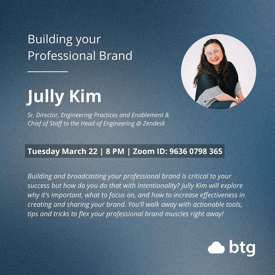 Join us to learn more about building your professional brand with Jully Kim! She will be exploring how to intentionally and effectively communicate your professional brand. This event is open to all USC students. Make sure to join the zoom tomorrow a