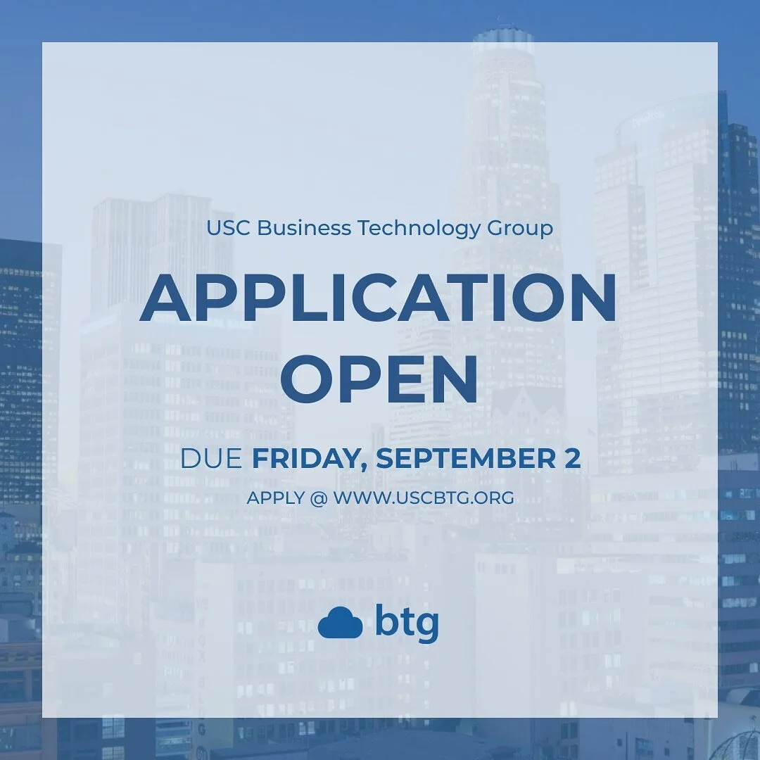 BTG Fall 2022 Applications are now LIVE! 

Submit your applications by Friday, September 2nd at 11:59 PM PST to be considered. 

If you have any questions, feel free to DM us or send us an email at uscbtg@gmail.com! For more information about us, che