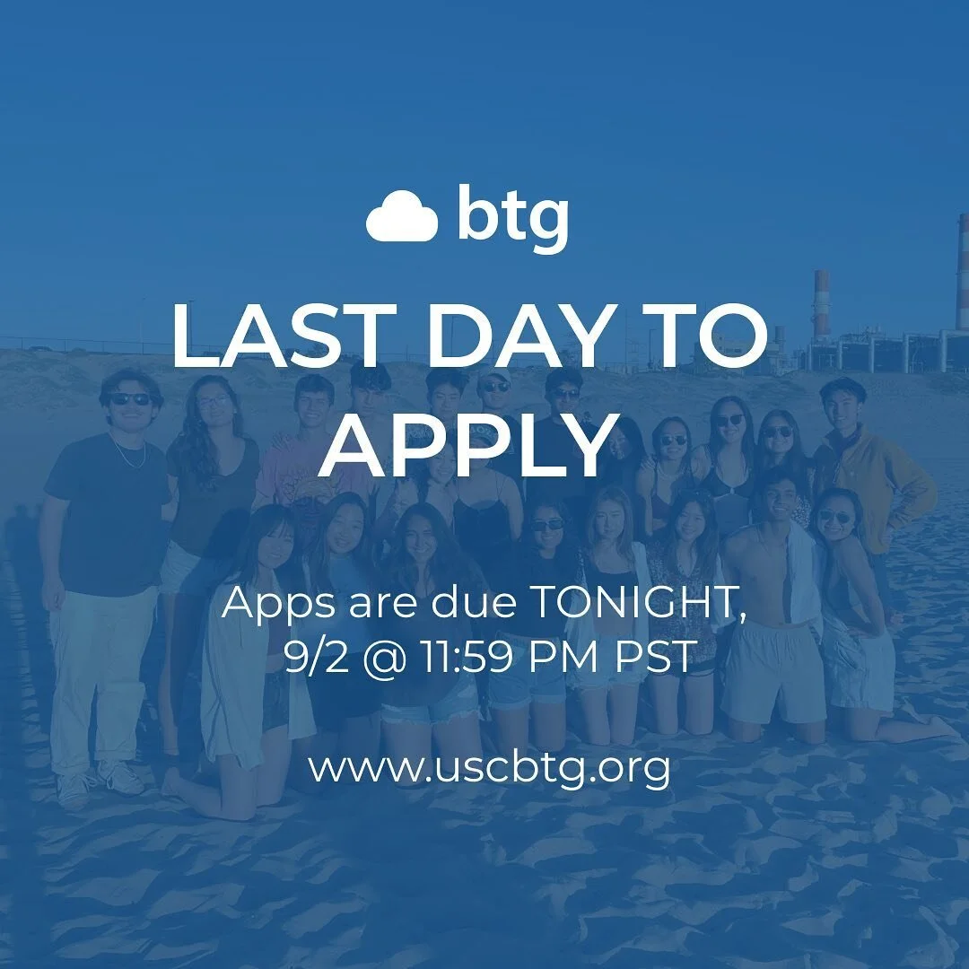 Last day to apply! We have a hard deadline at 11:59 PM, so get your apps in!! Apply at www.uscbtg.org 💙☁️ 

#uscbtg #uscmarshall #businesstech