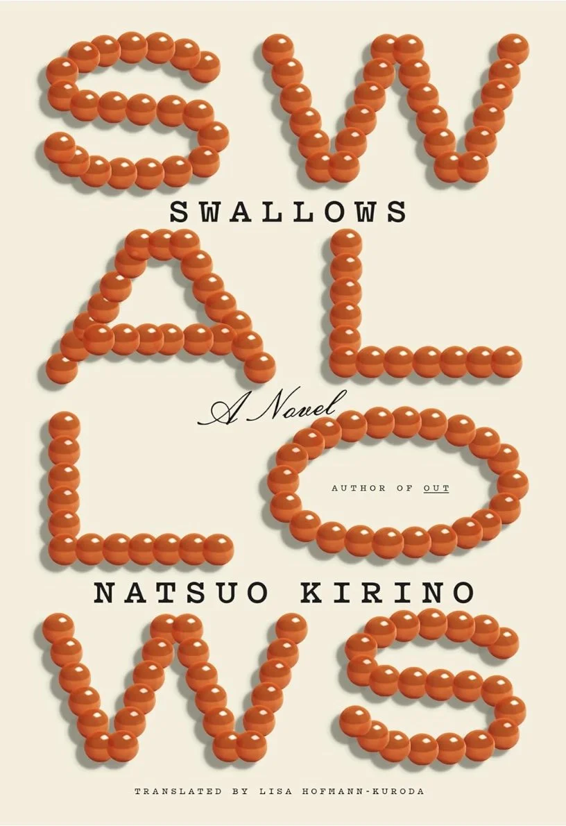 Cover of Swallows including orange fish roe used to spell out the title.