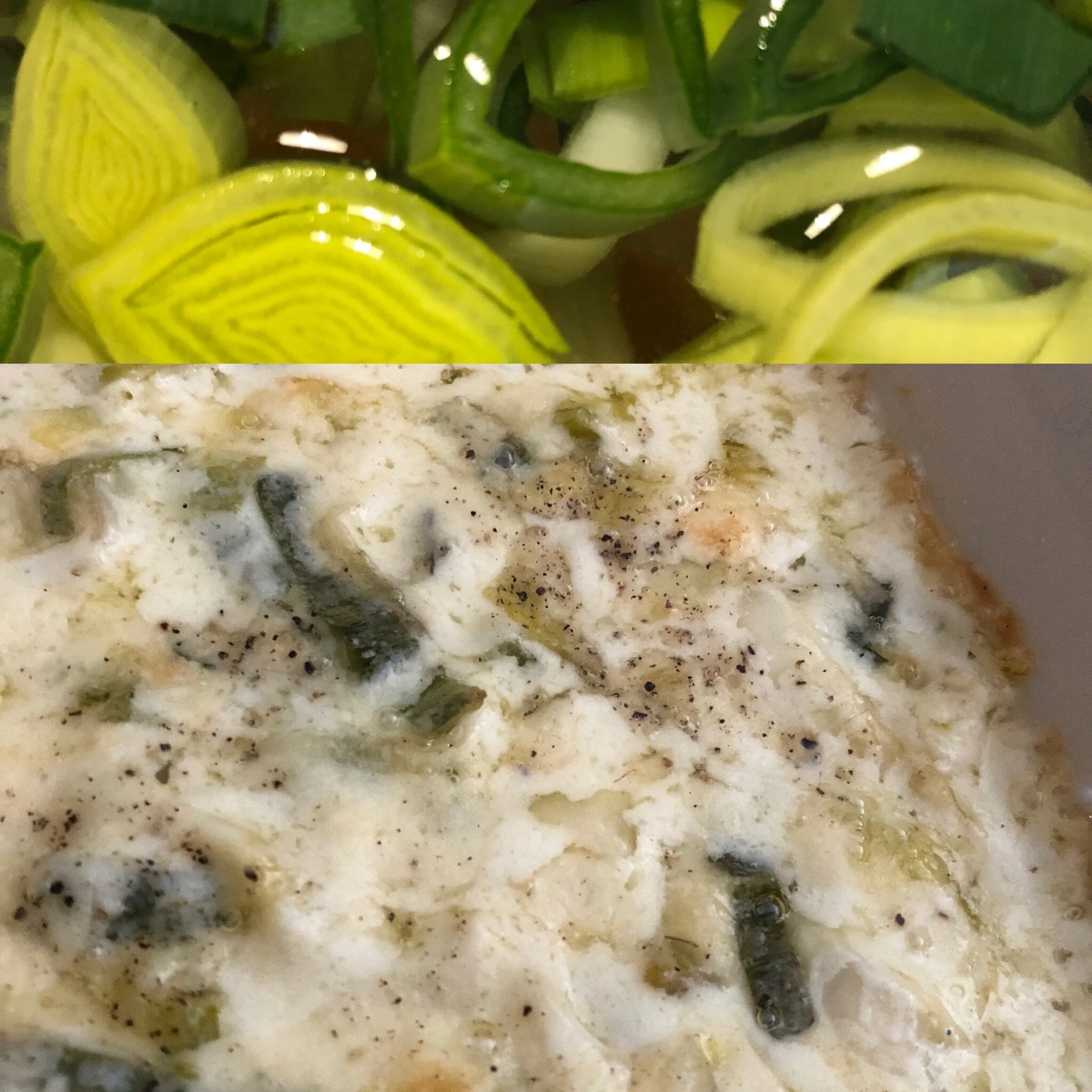 Leeks, Sweet Potatoes, &amp; Spinach