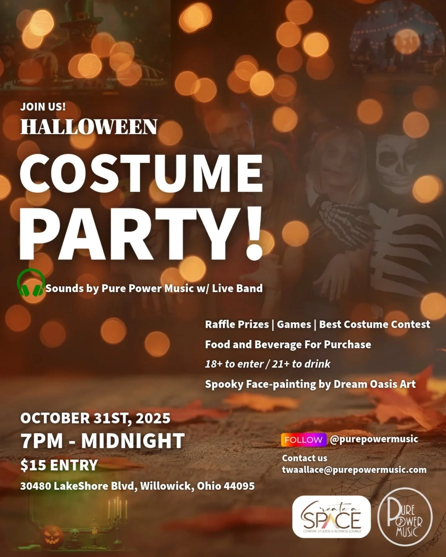 👻🎶 Costumes, music, and vibes, it&rsquo;s going down this Halloween!

🎃 Pull up in your best fit, and party with us. Get some spooky face painting done from yours truly @dreamoasisart

📅 Thursday, October 31st
⏰ 7PM &ndash; Midnight
📍 30480 Lake