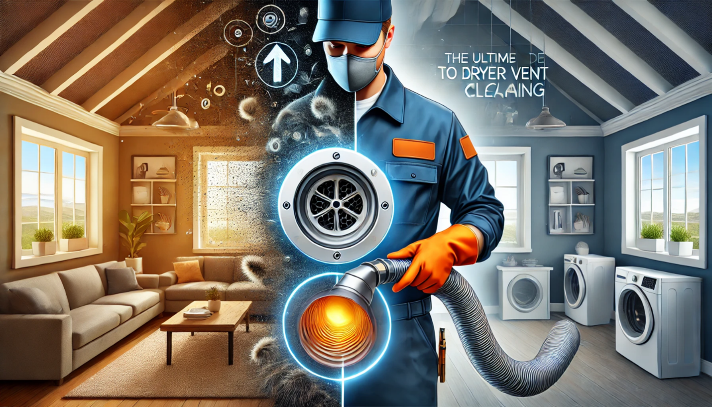 Infographic for The Lint Guy showing dryer vent cleaning essentials and fire safety locations in Allentown, Easton, and the Lehigh Valley, PA.