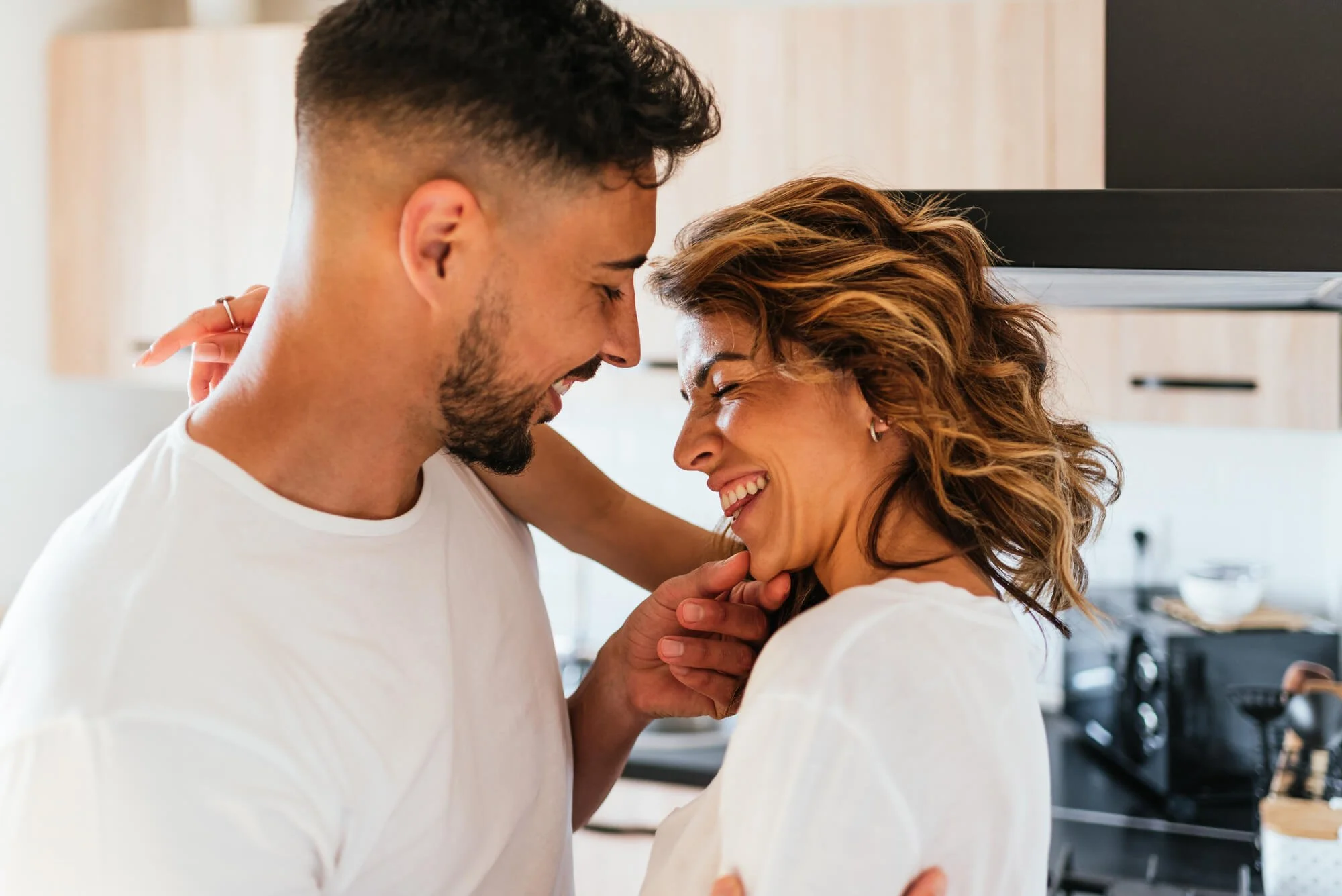Couple sharing a warm and connected moment, representing couples counseling and relationship therapy in Dunwoody
