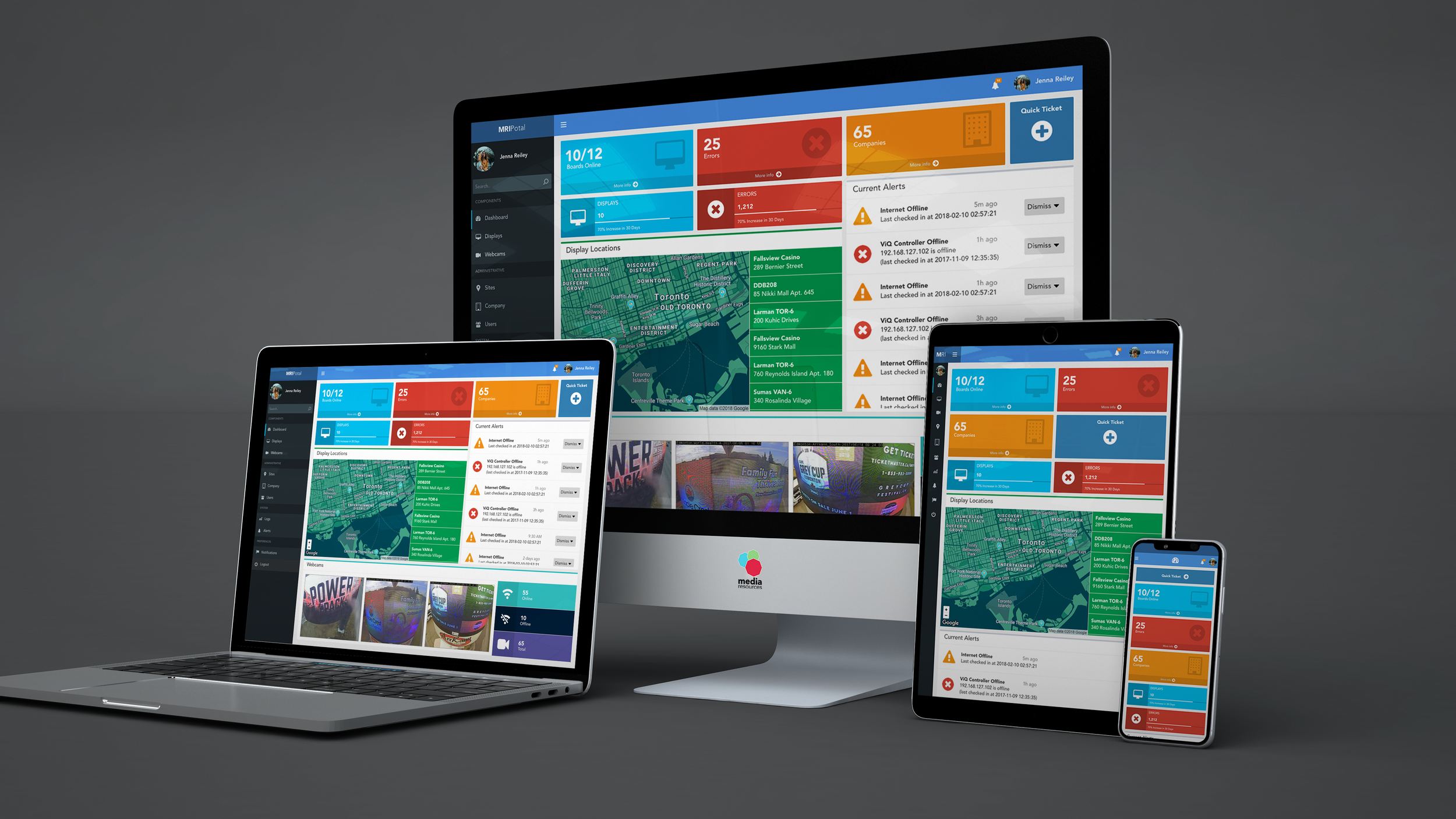  UI &amp; UX design for Media Resources’ enterprise content management system for digital billboards 