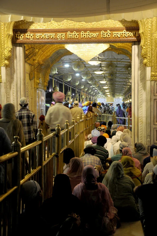  The causeway is newly covered to protect devotees from heat while waiting to enter Harmander Sahib.  
