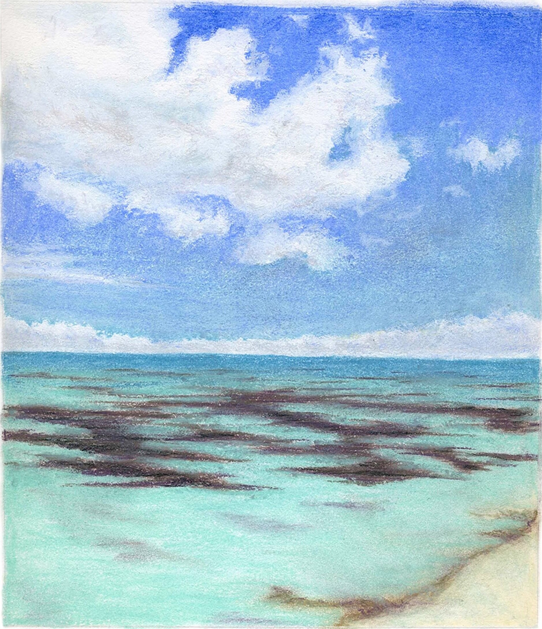 Moorea Blue #1 | Oil Pastel on Paper | 11" x 14" | SOLD
