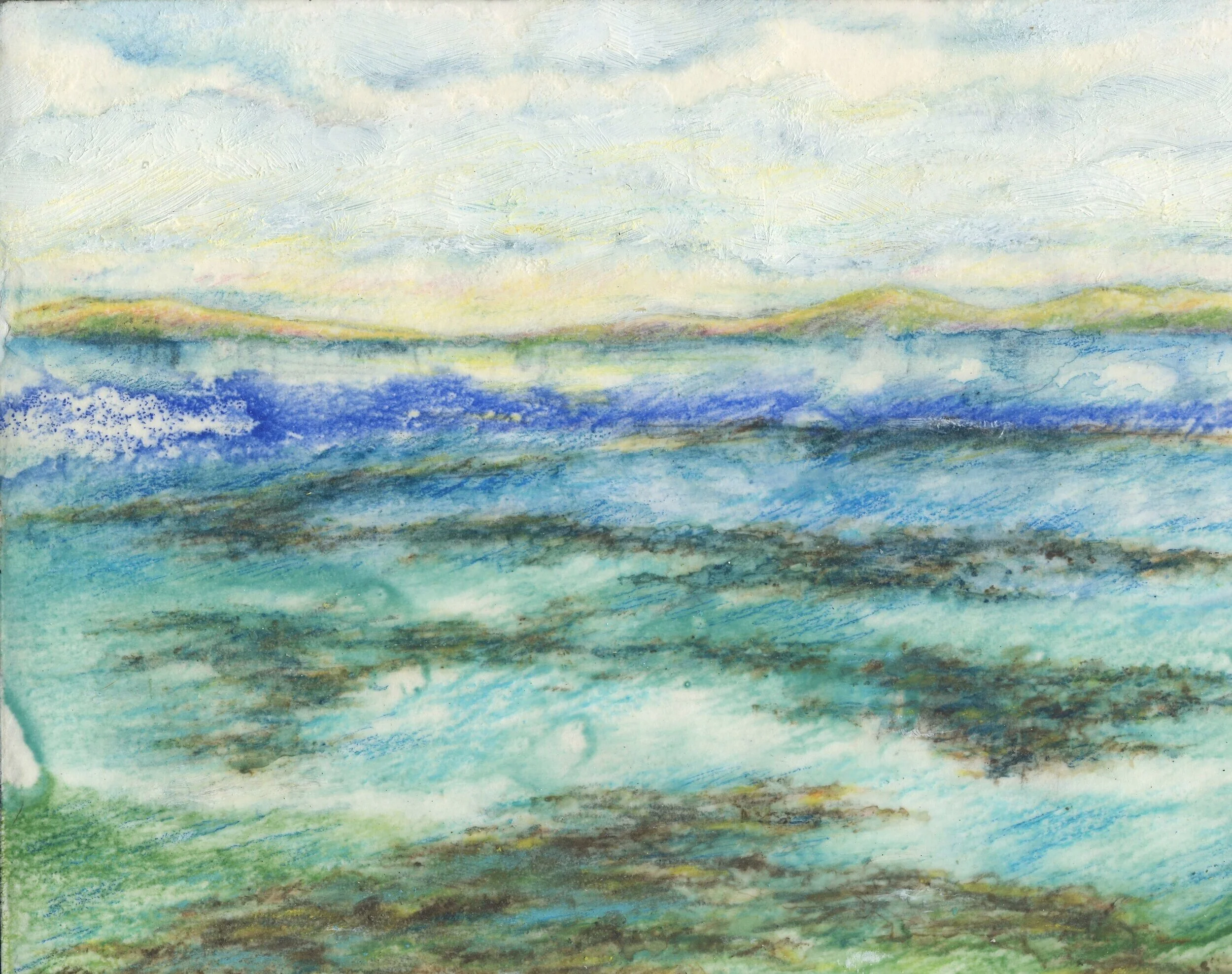 Across Monterey Bay | 10" x 8" | Mixed Media on Board