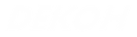 The word 'DEKOH' in bold, stylized white text on a transparent background.