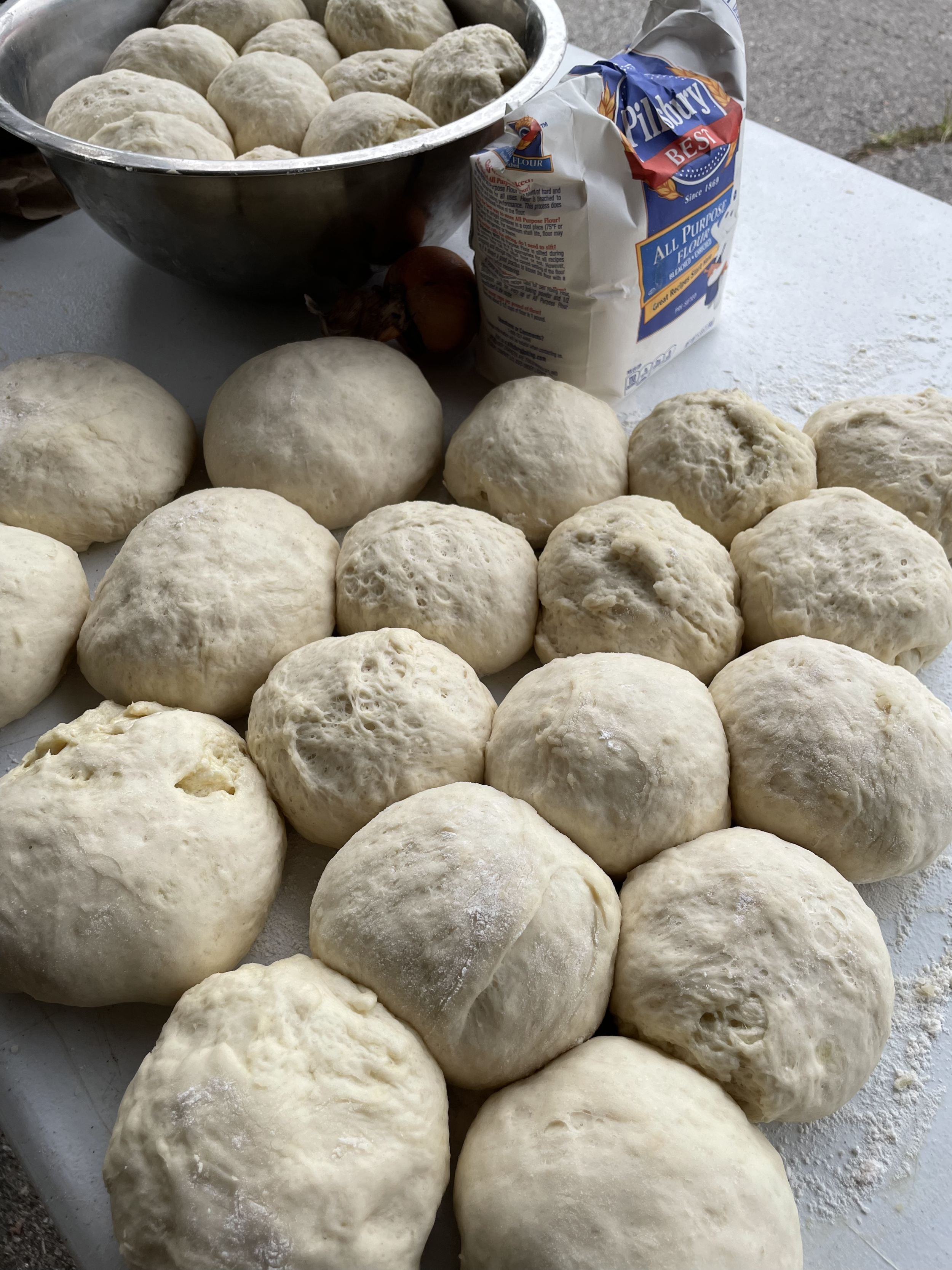 Pizza dough for the babies.