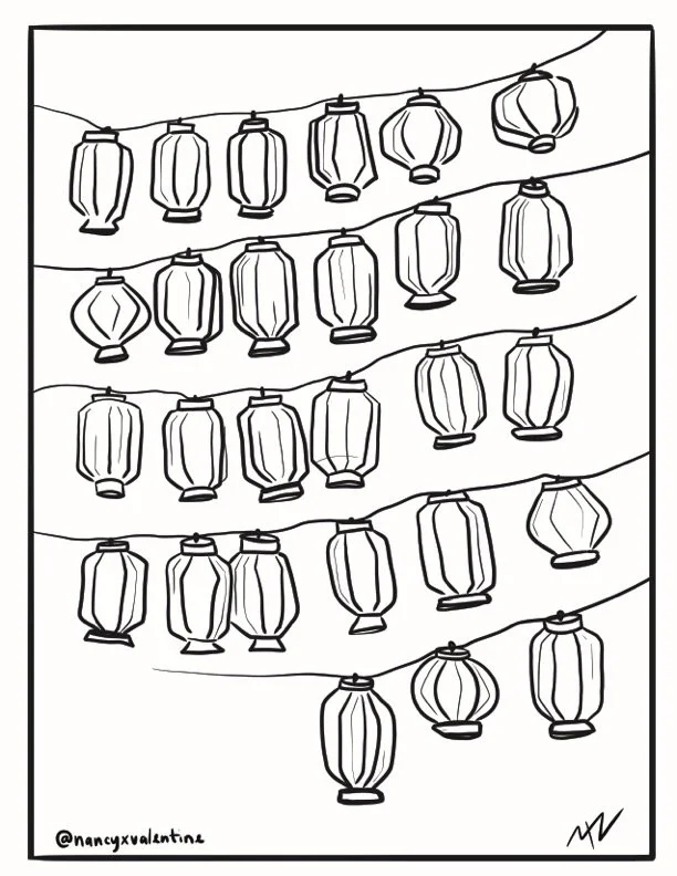Coloring Page - Dumplings - Nancy X. Valentine
