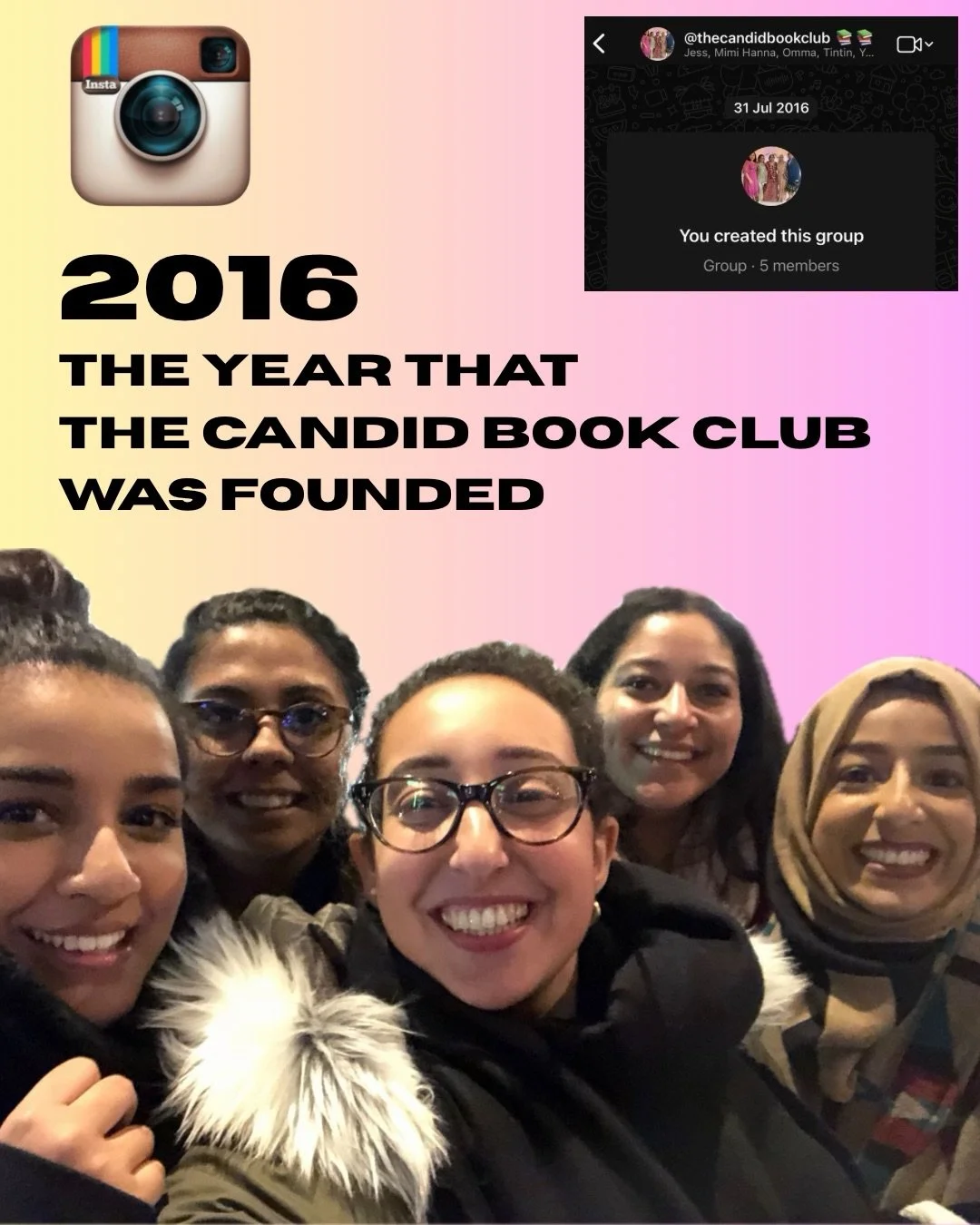 2016 was the year it all started for The Candid Book Club! Swipe for a little origin story carousel 😅

Thanks to the genius iPhone backup here&rsquo;s the exact screenshot of our first conversation in July 2016 and our first post in September of tha