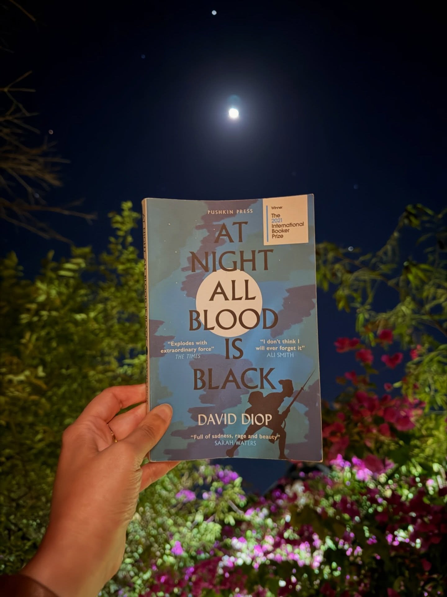Review from @venicethemenace:
At Night All Blood is Black by David Diop
📘📘📘📘

On a recent trip to Senegal, I packed the 2021 International Booker Prize winner by David Diop. This book threw me into an overlooked snapshot of WW1 amongst the Senega