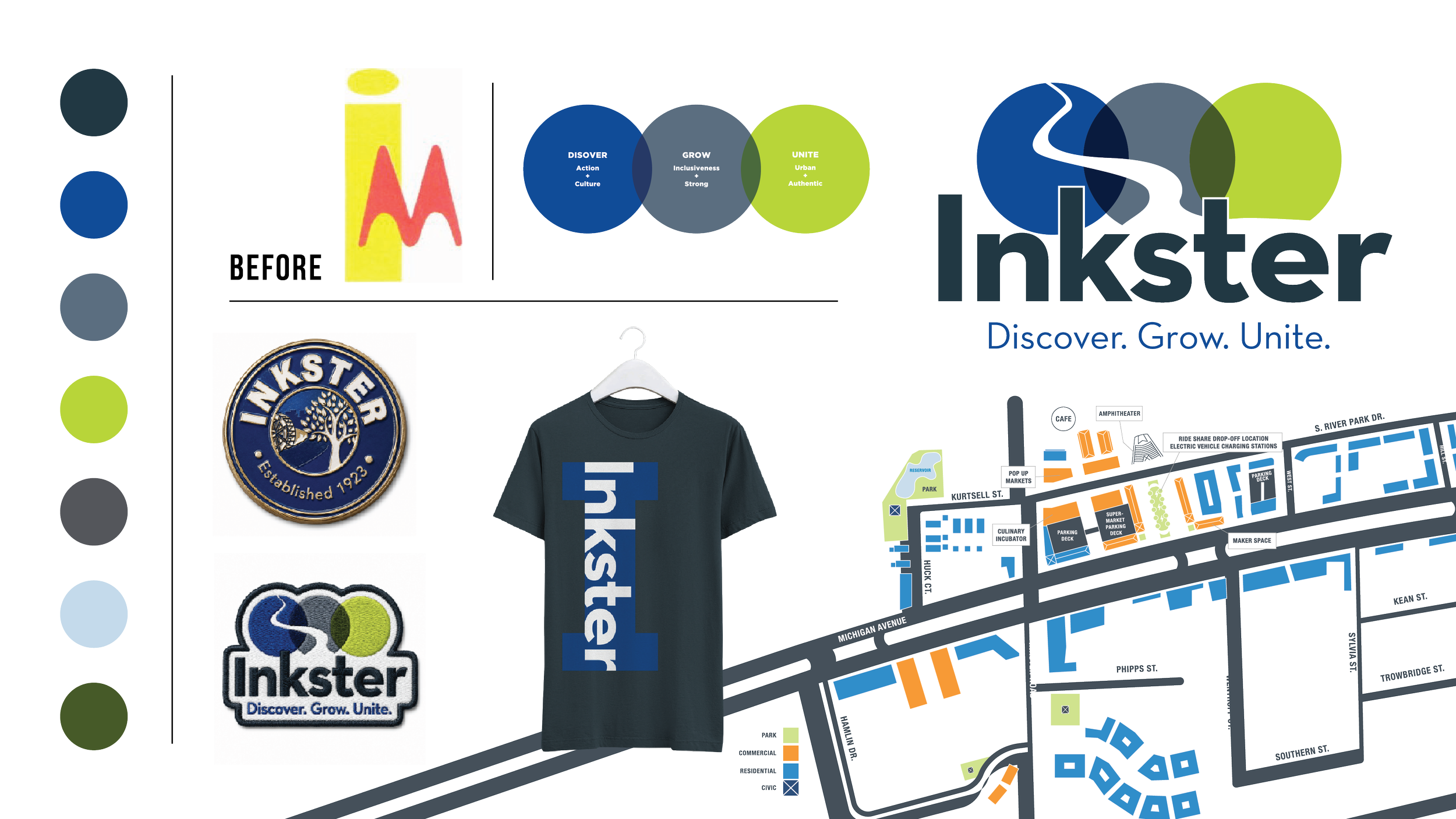 The City of Inkster set out to redefine how it presents itself to residents, businesses and visitors. The goal was a brand that authentically reflects the community and builds pride, replacing a dated identity with one rooted in the city’s story and 