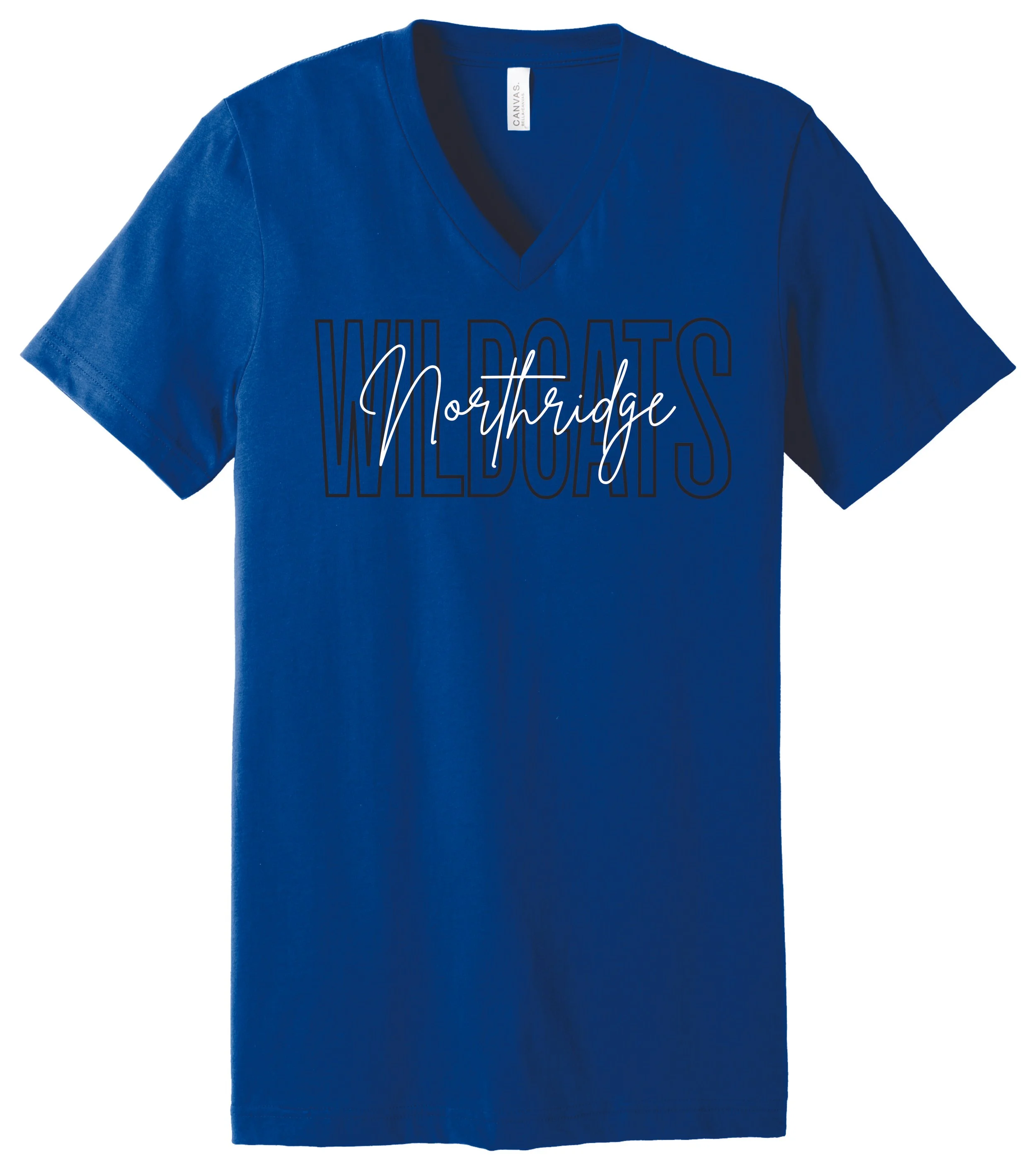 Wildcats Block & Script Lettering Logo T-Shirts V-Neck.jpg
