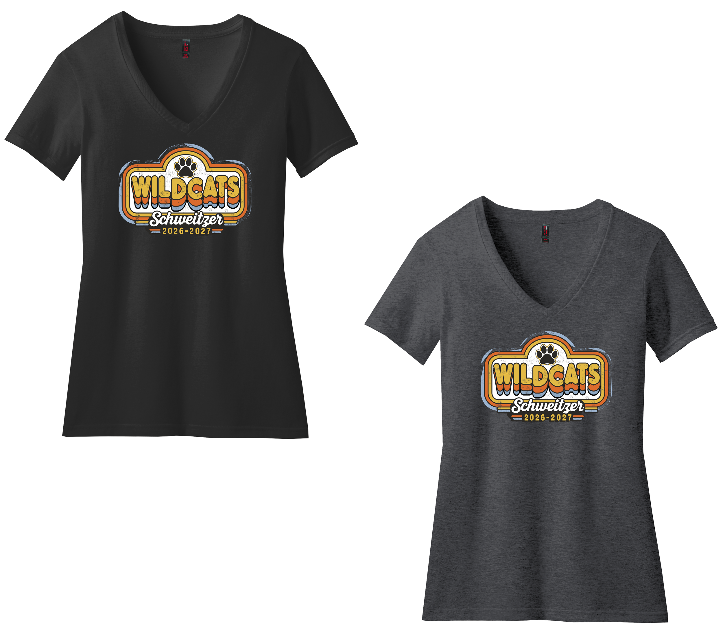 Schweitzer Women's V-neck Logo 2 (Both).png
