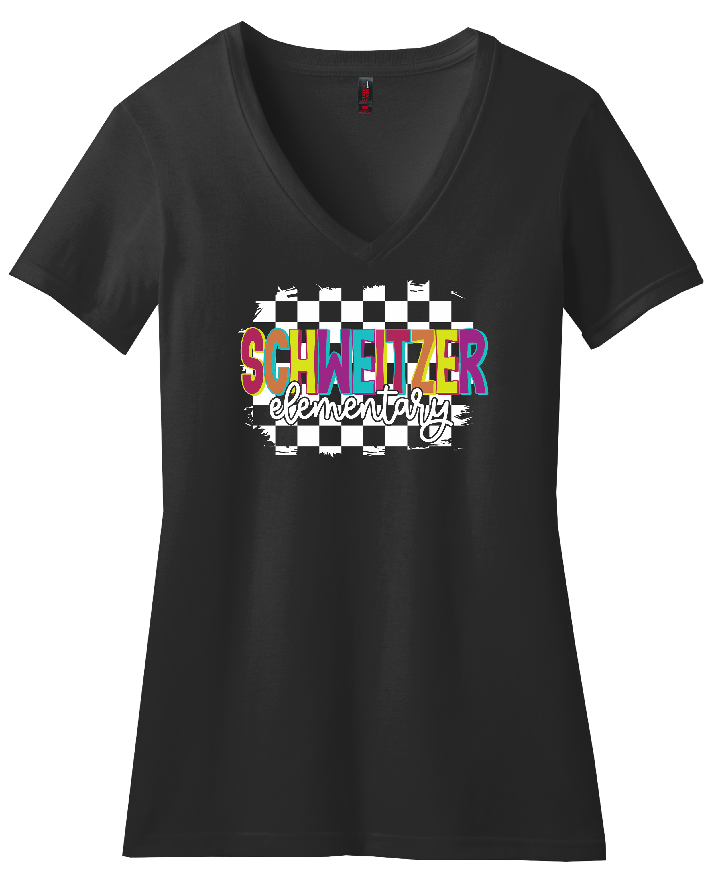 Schweitzer Women's V-neck Logo 1 (Black).png