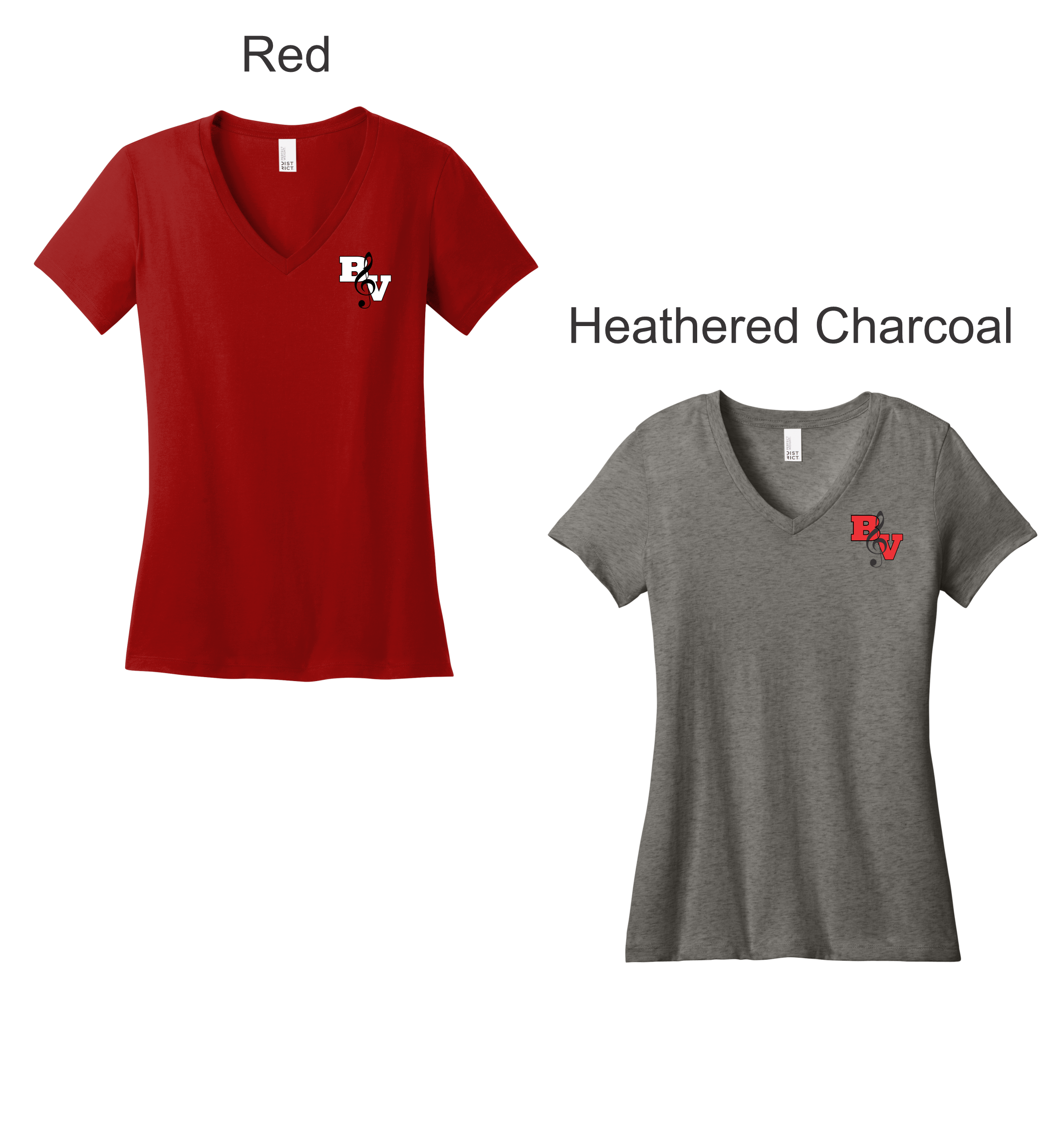 BV Band - Left Chest Clef Women's V-Neck Shirts (DM1170L)