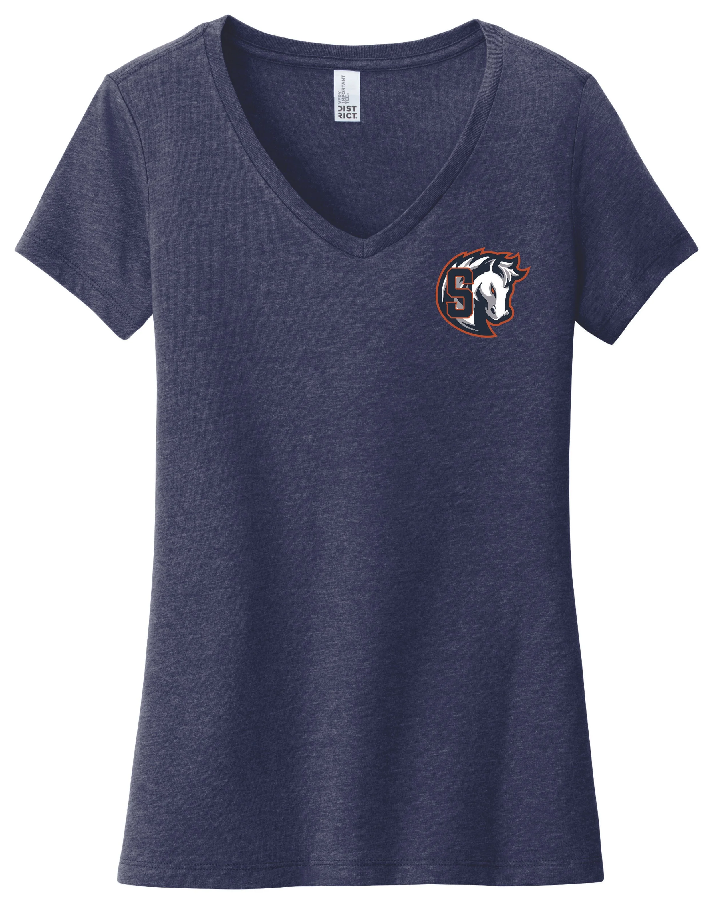 Stampede Heathered Navy Womens V-necks DT6503 Left Chest.jpg