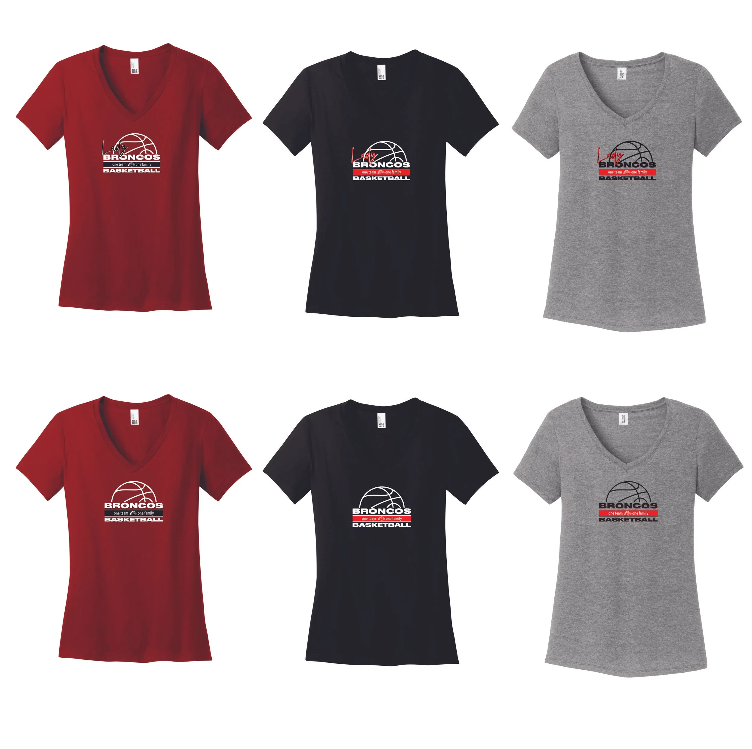 BV Girls Basketball - Ladies V-neck T-shirts (DM1170L)