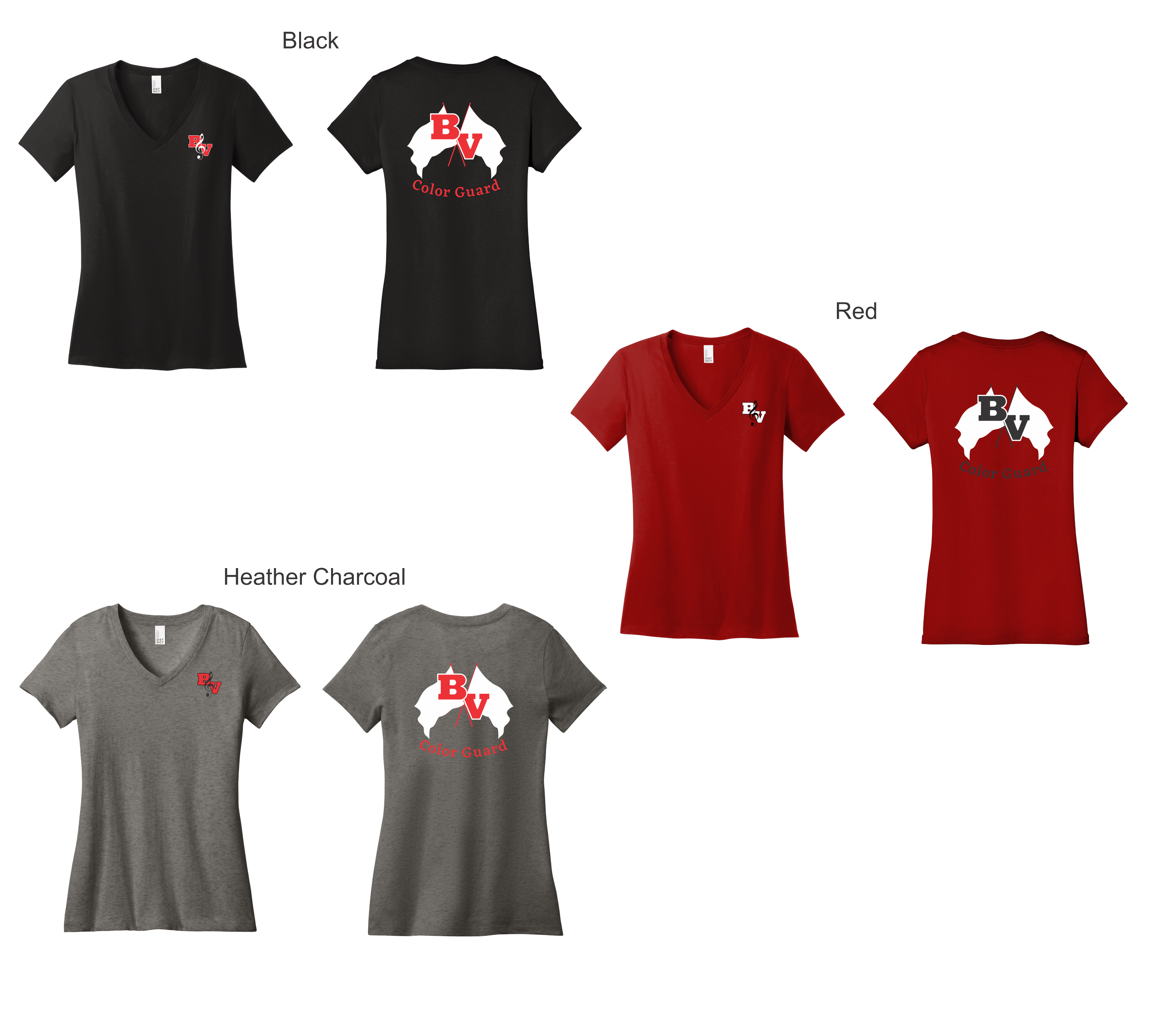 Color Guard Women's V-Necks (DM1170L).png