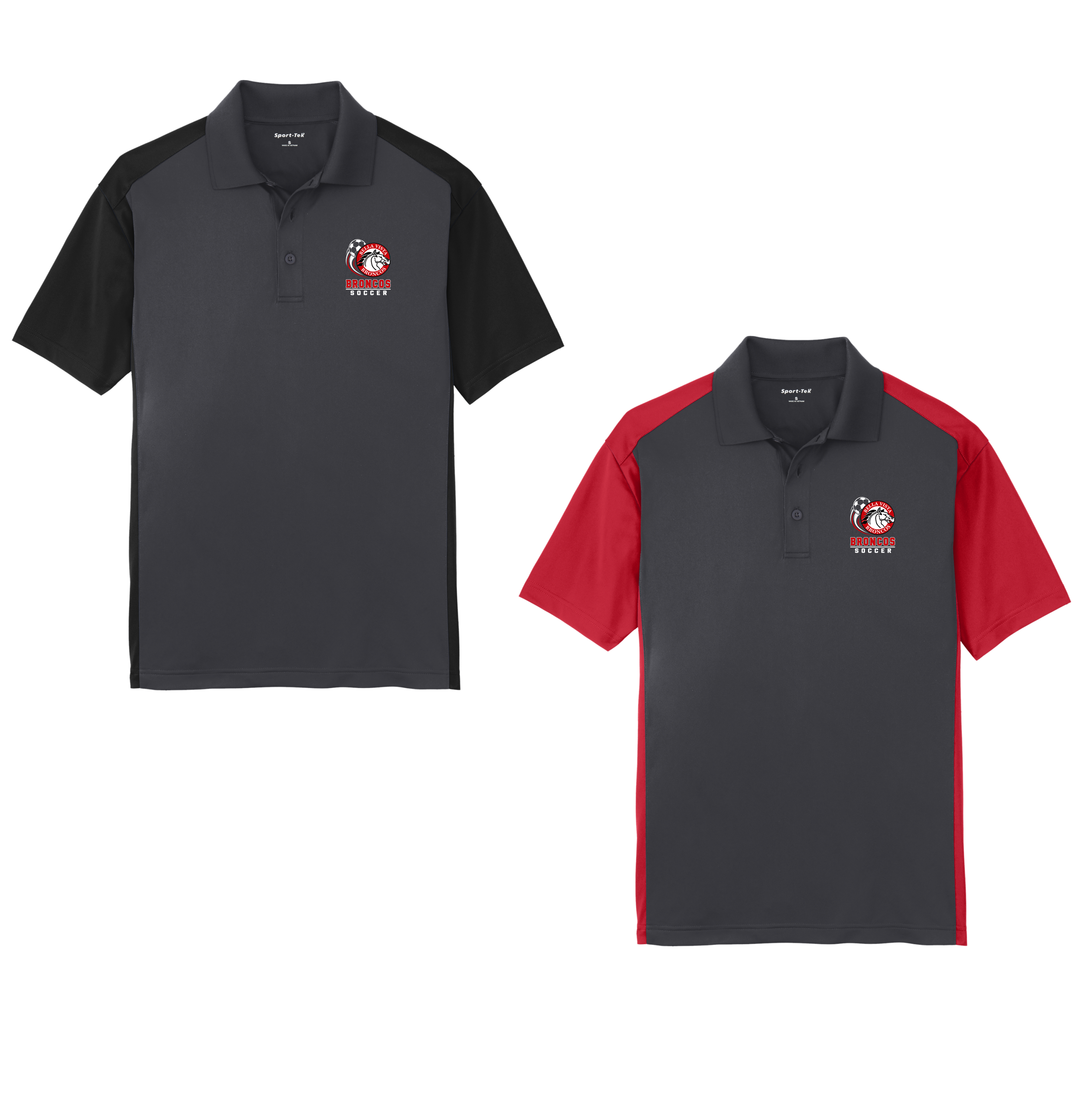 BV Soccer - Unisex Colorblock Micropique Polos (ST652)