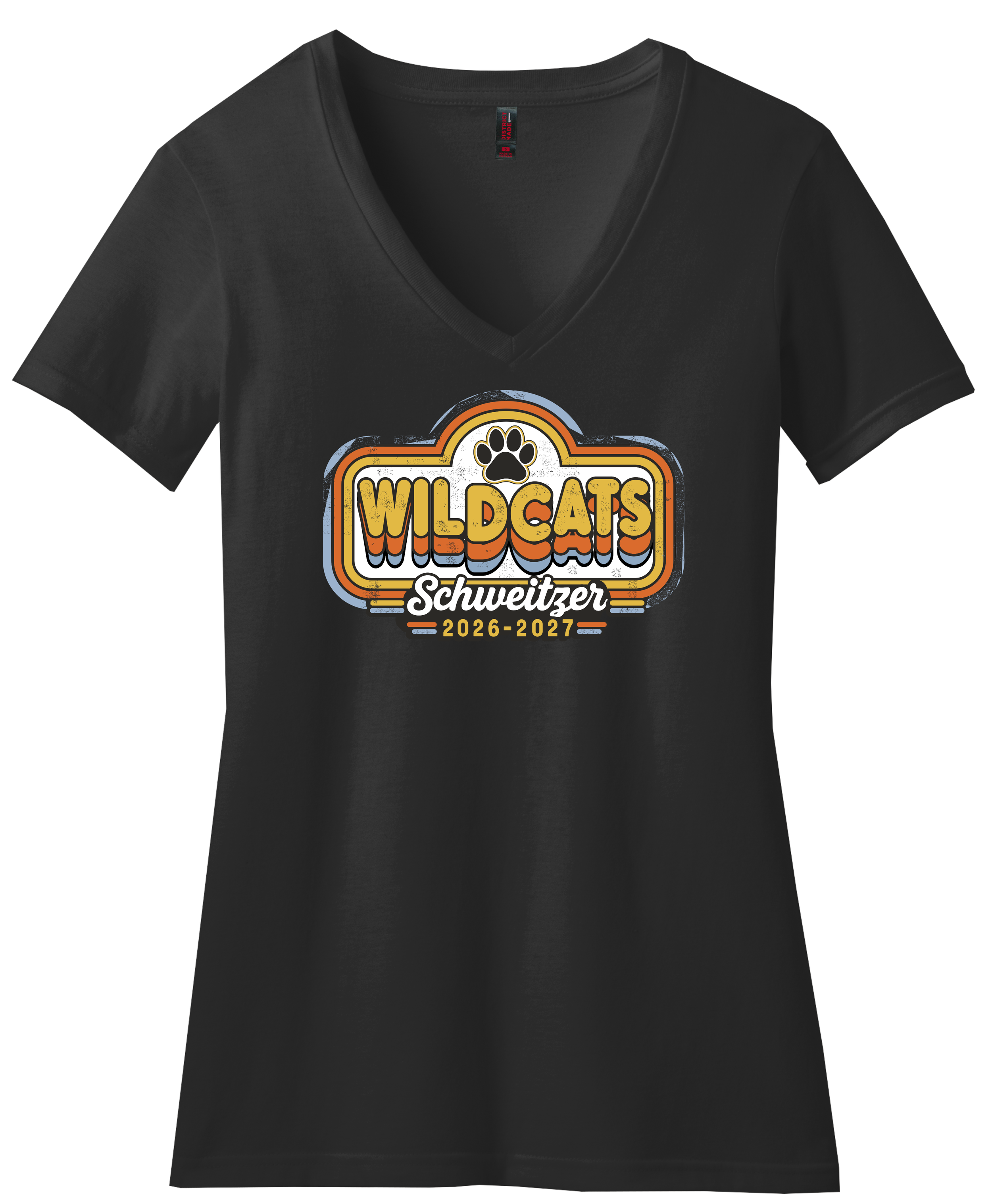Schweitzer Women's V-neck Logo 2 (Black).png