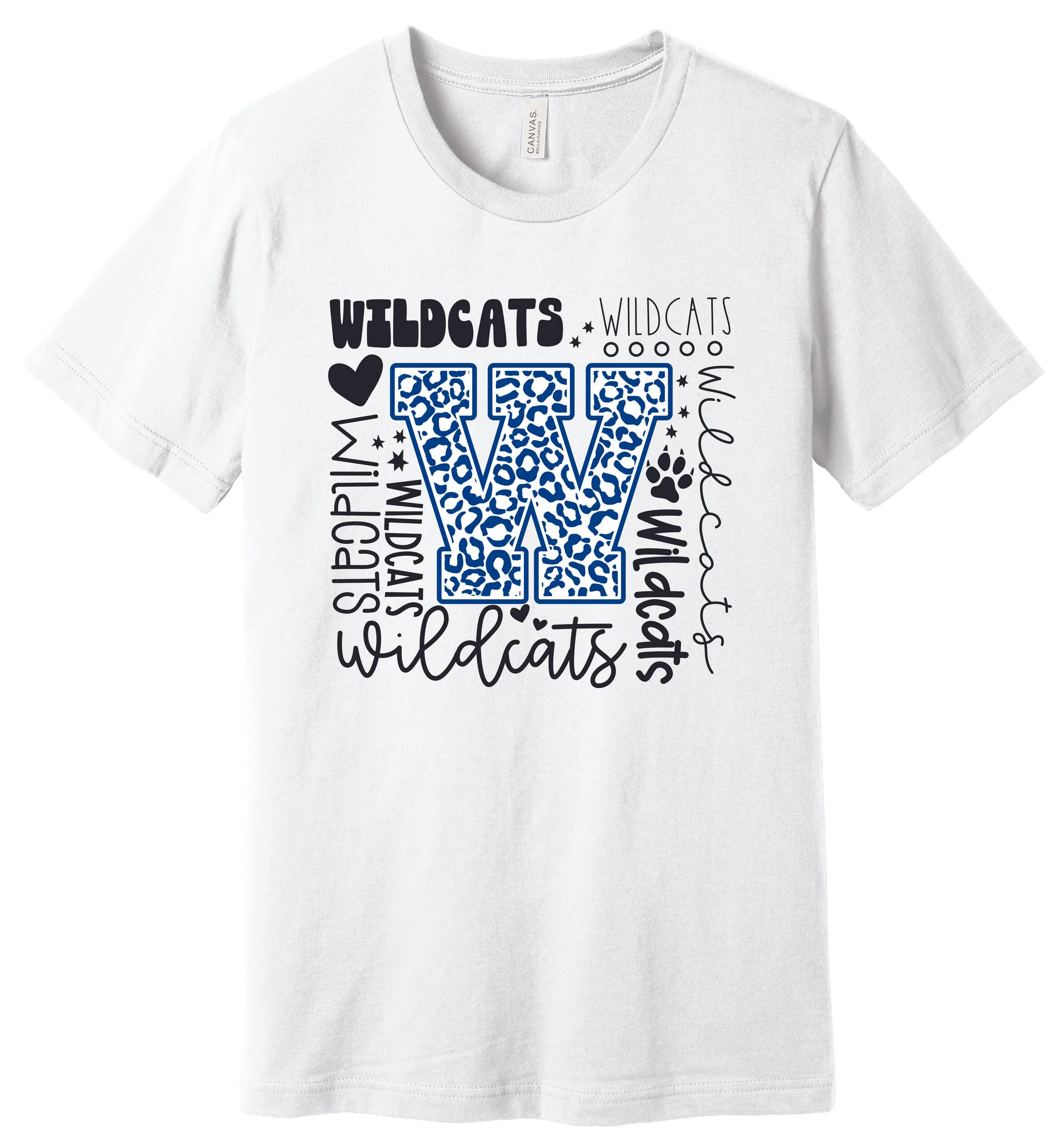 W Multiple Wildcats T-Shirts White Crewneck.jpg